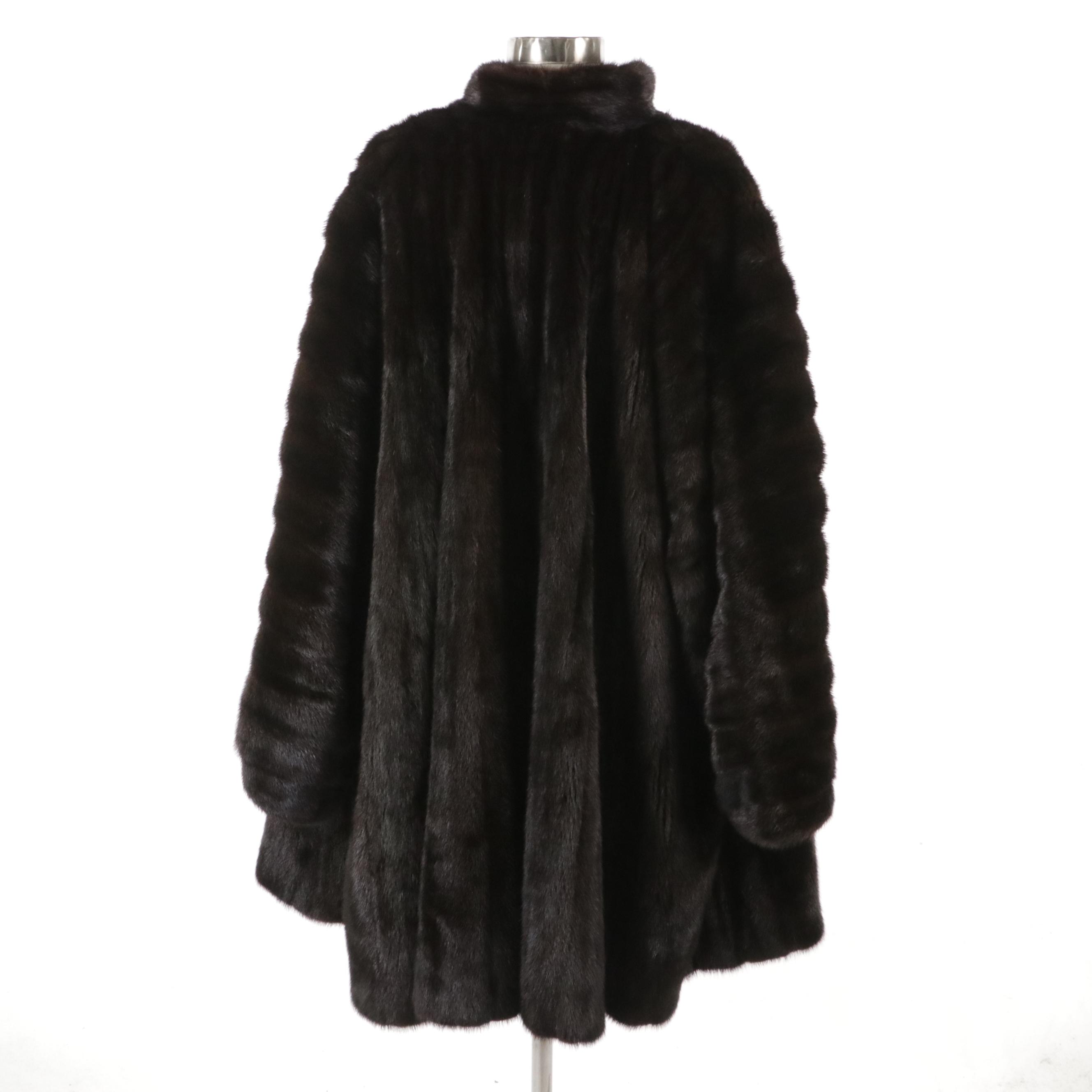 Mink Fur Single Button Cape Coat by Rieger