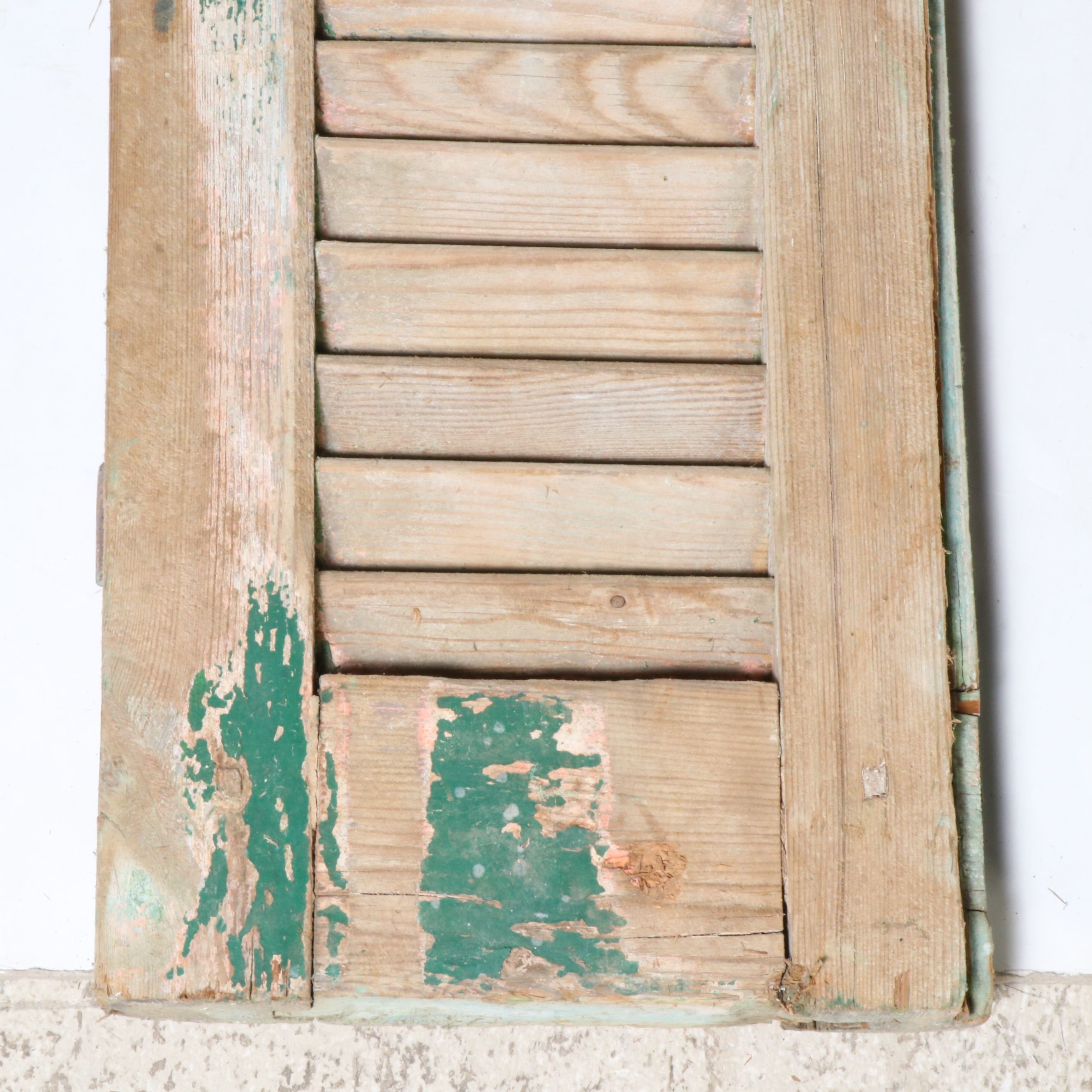 81" Distressed Painted Wood Three-Panel Window Shutters