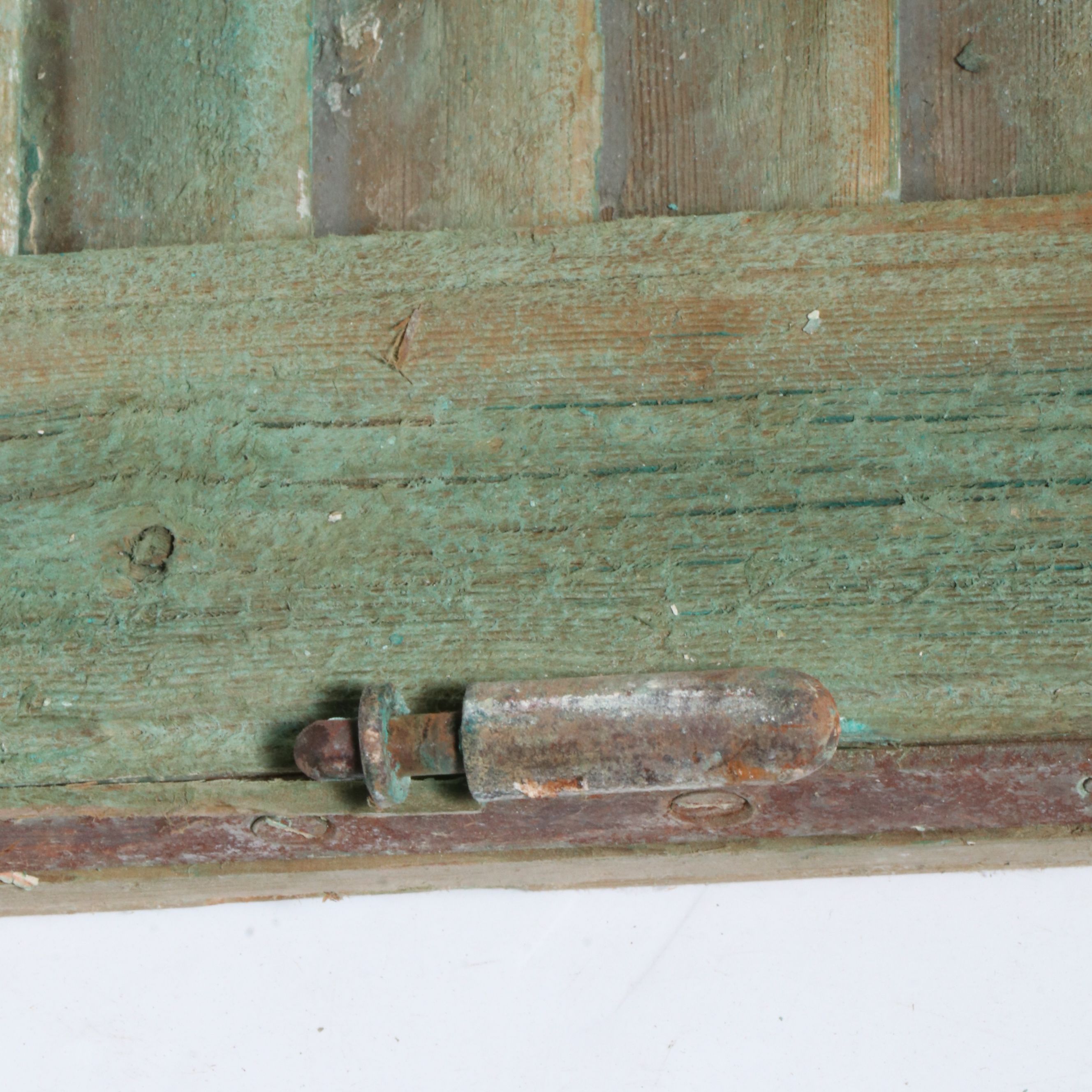 81" Distressed Painted Wood Three-Panel Window Shutters