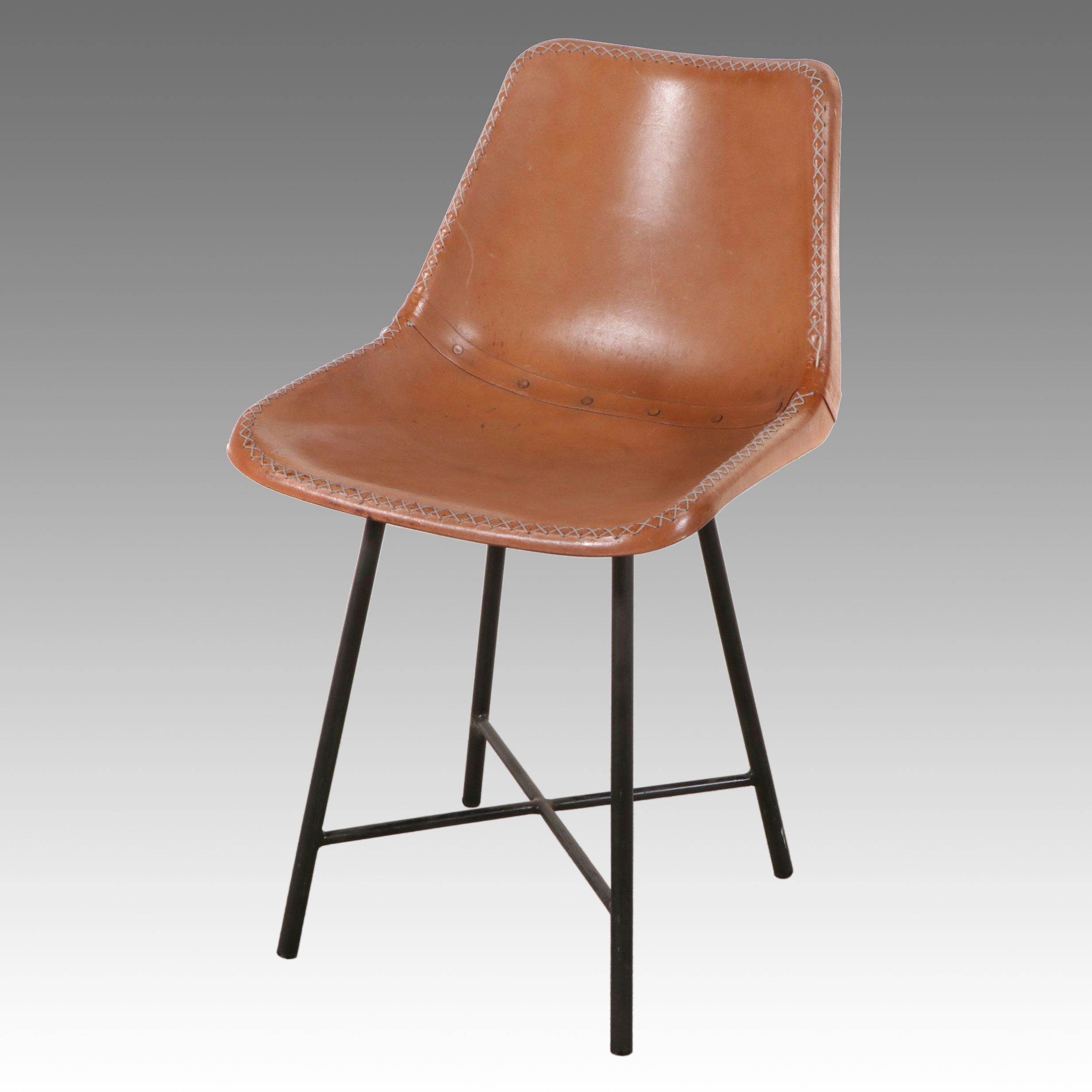 Modernist Style Upholstered Molded Side Chair