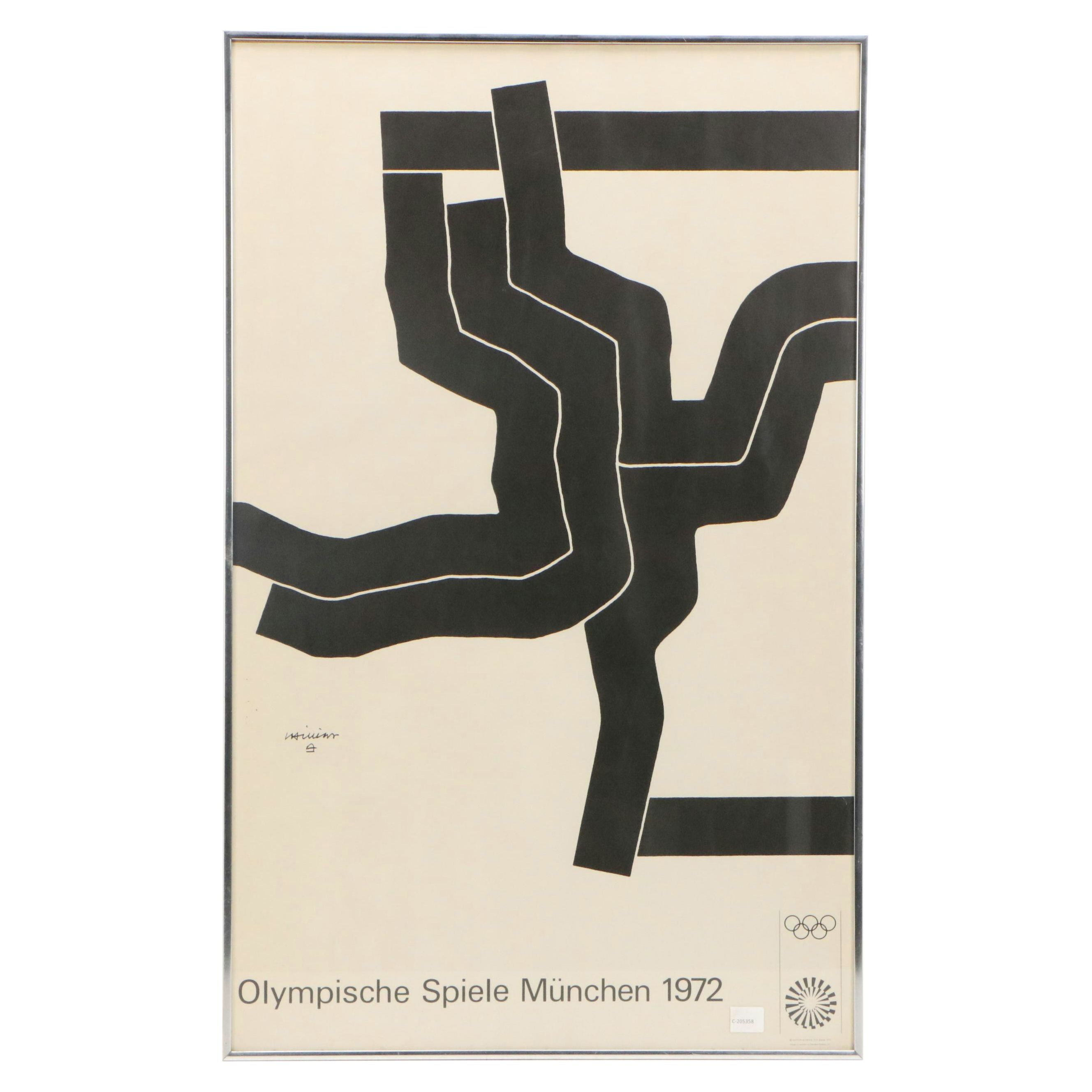 Eduardo Chillida Lithograph 1972 Munich Olympics Poster