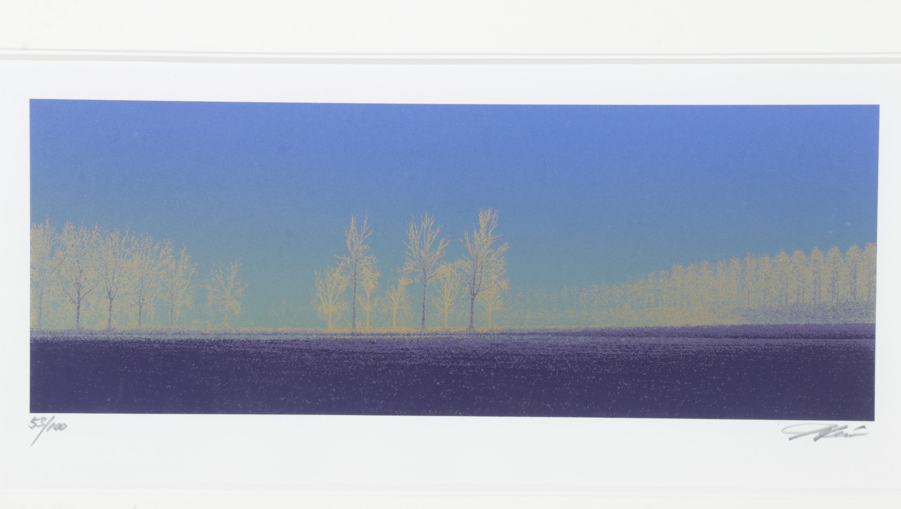 Shimura Hiroshi Silkscreen of Winter Landscape