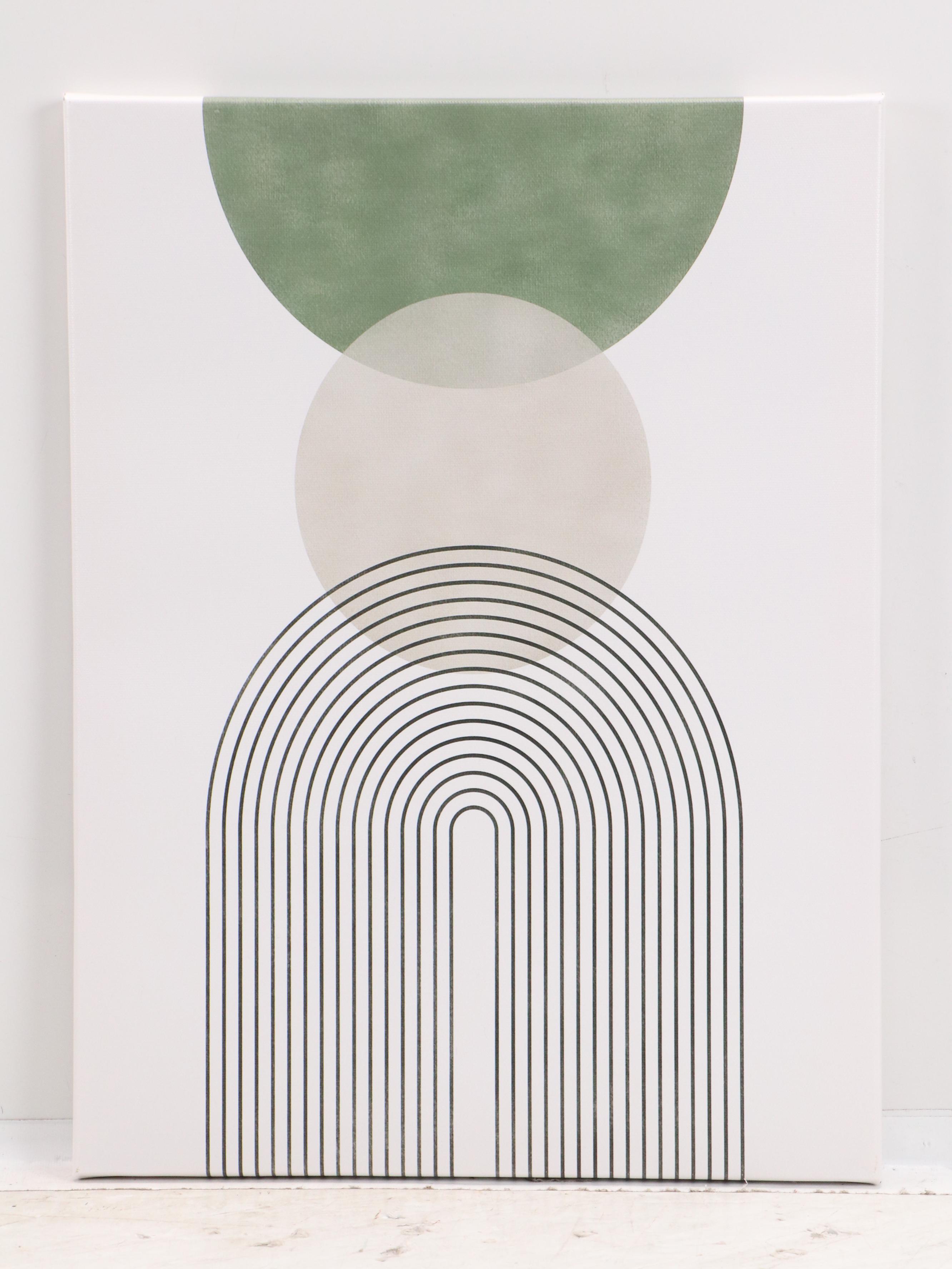 Minimalist Abstract Giclées with Botanical Motif, 21st Century