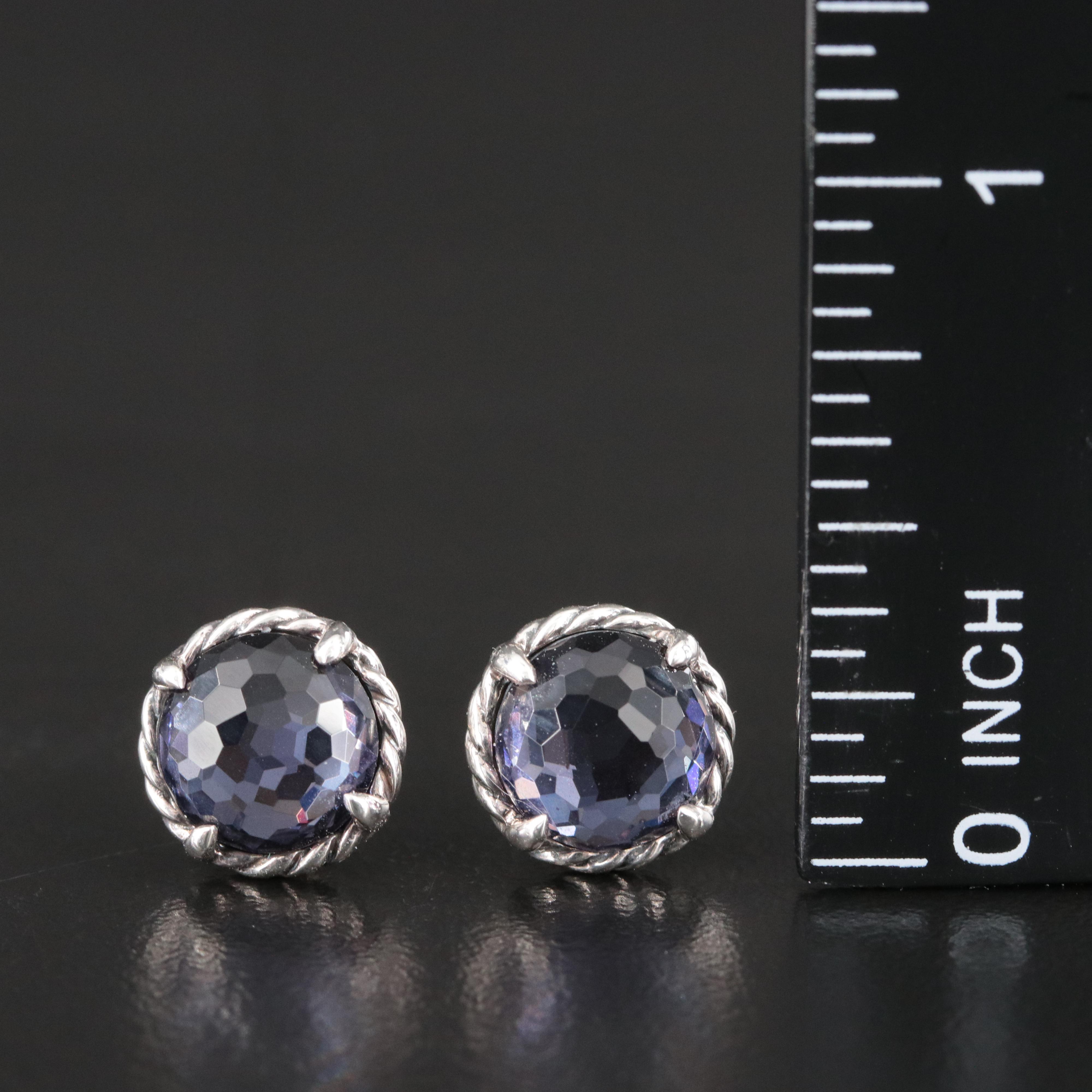David Yurman Chatelaine Sterling Black Orchid Stud Earrings
