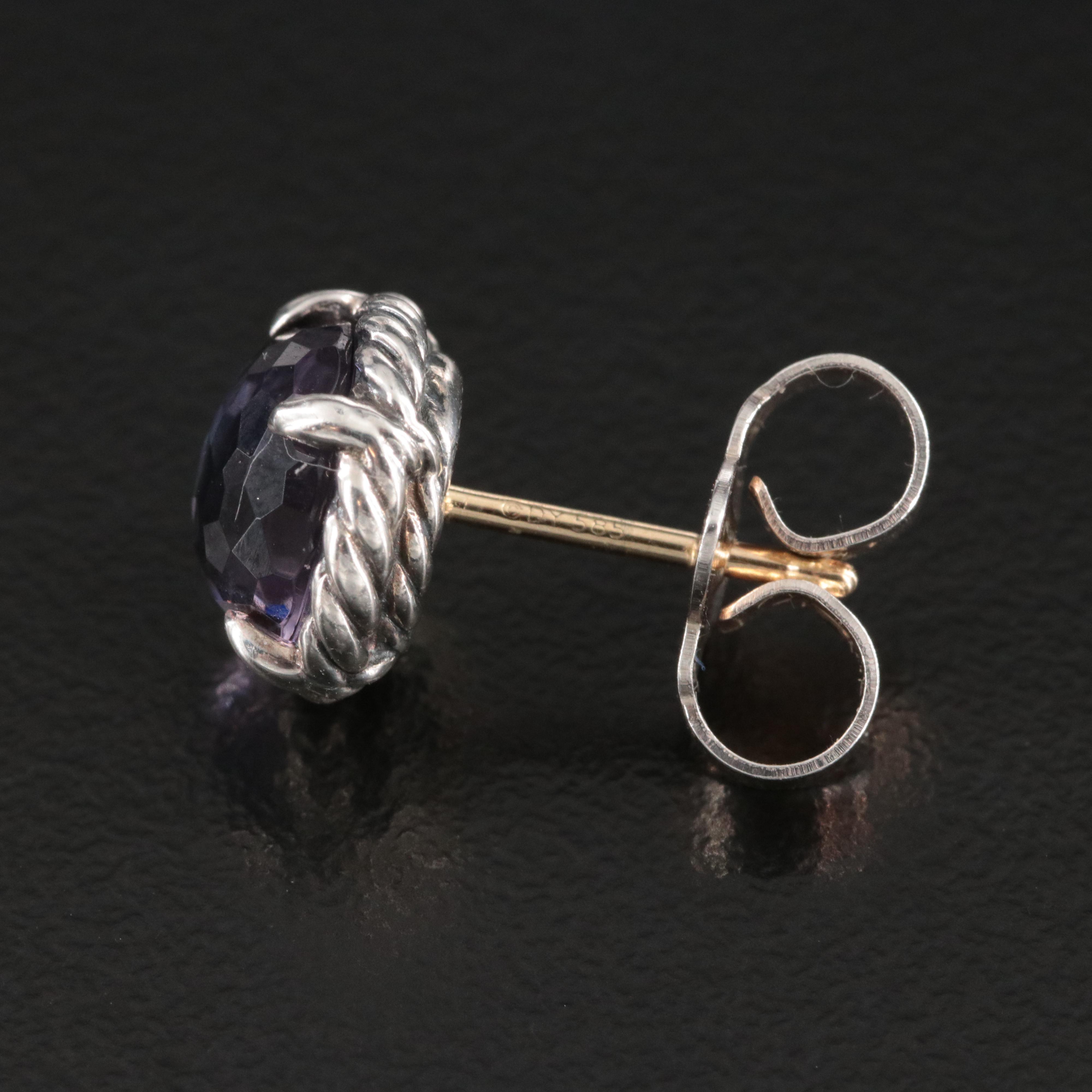 David Yurman Chatelaine Sterling Black Orchid Stud Earrings