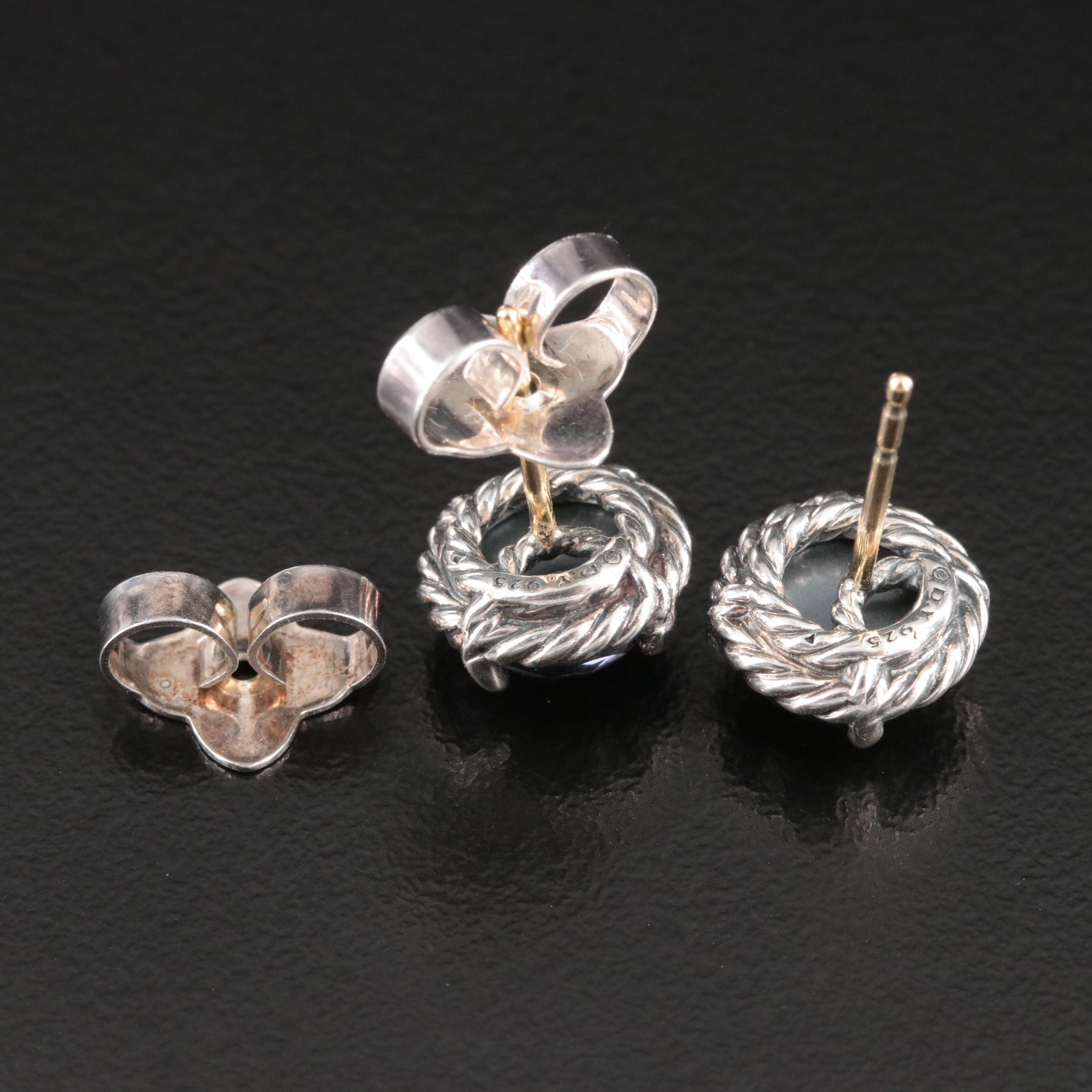 David Yurman Chatelaine Sterling Black Orchid Stud Earrings