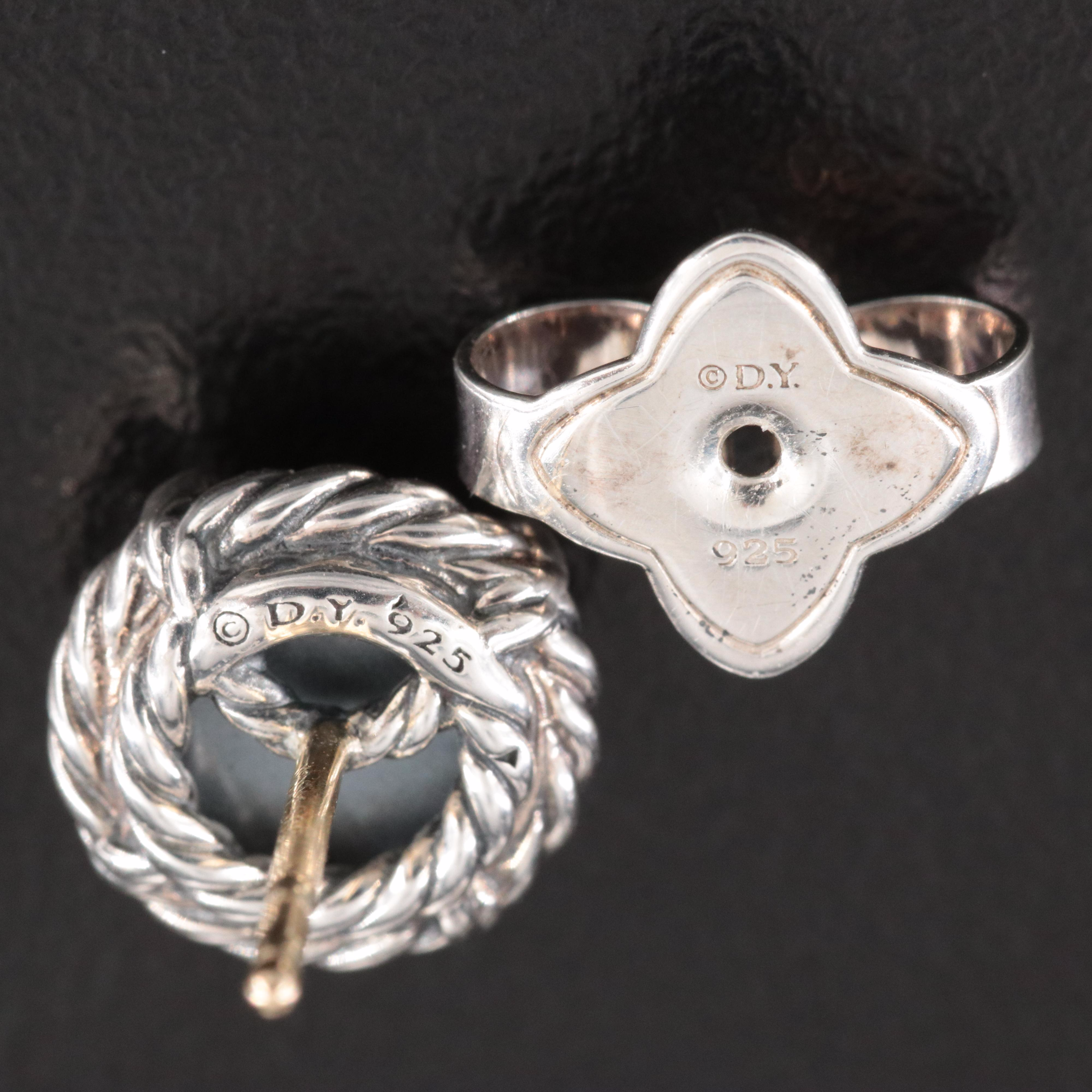 David Yurman Chatelaine Sterling Black Orchid Stud Earrings