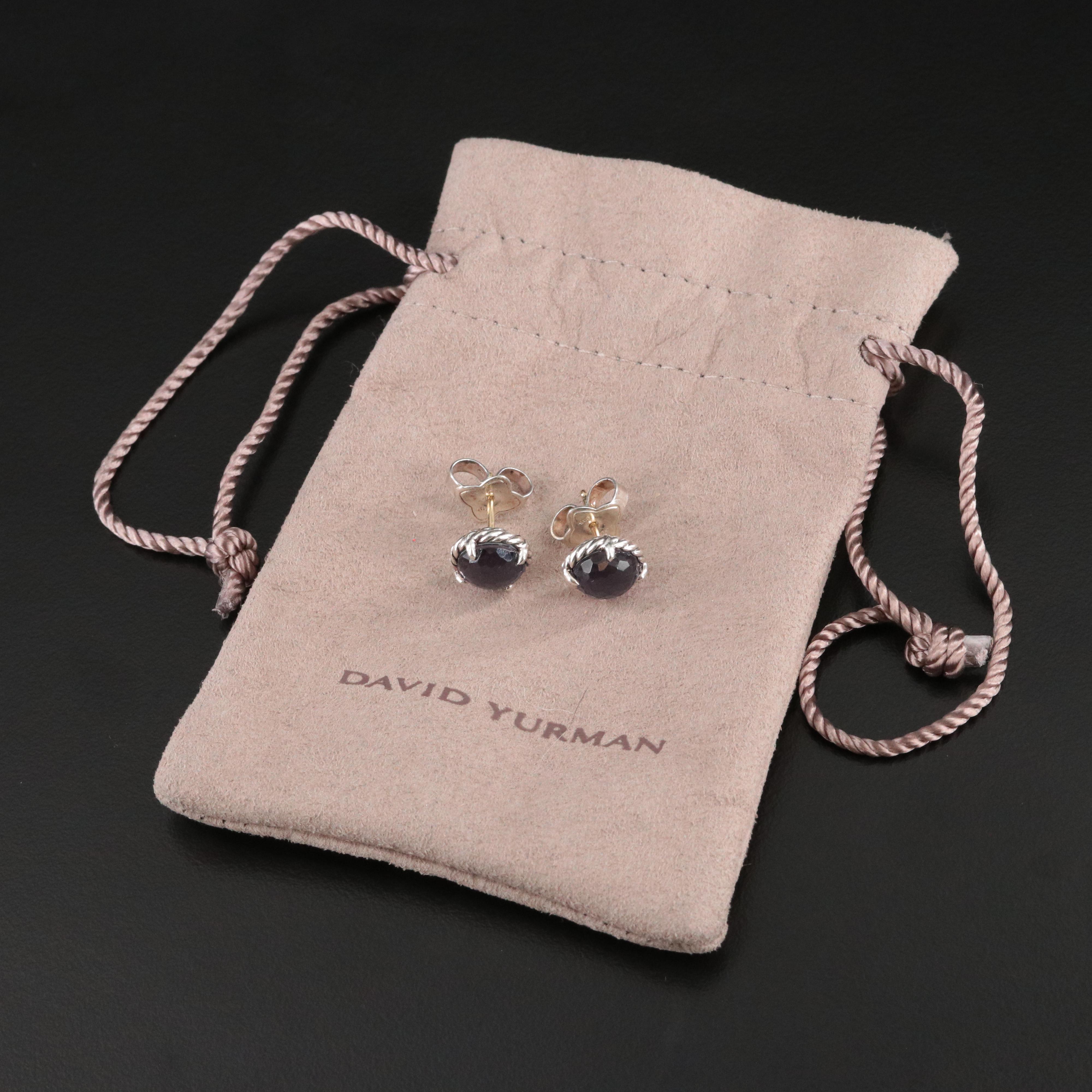 David Yurman Chatelaine Sterling Black Orchid Stud Earrings