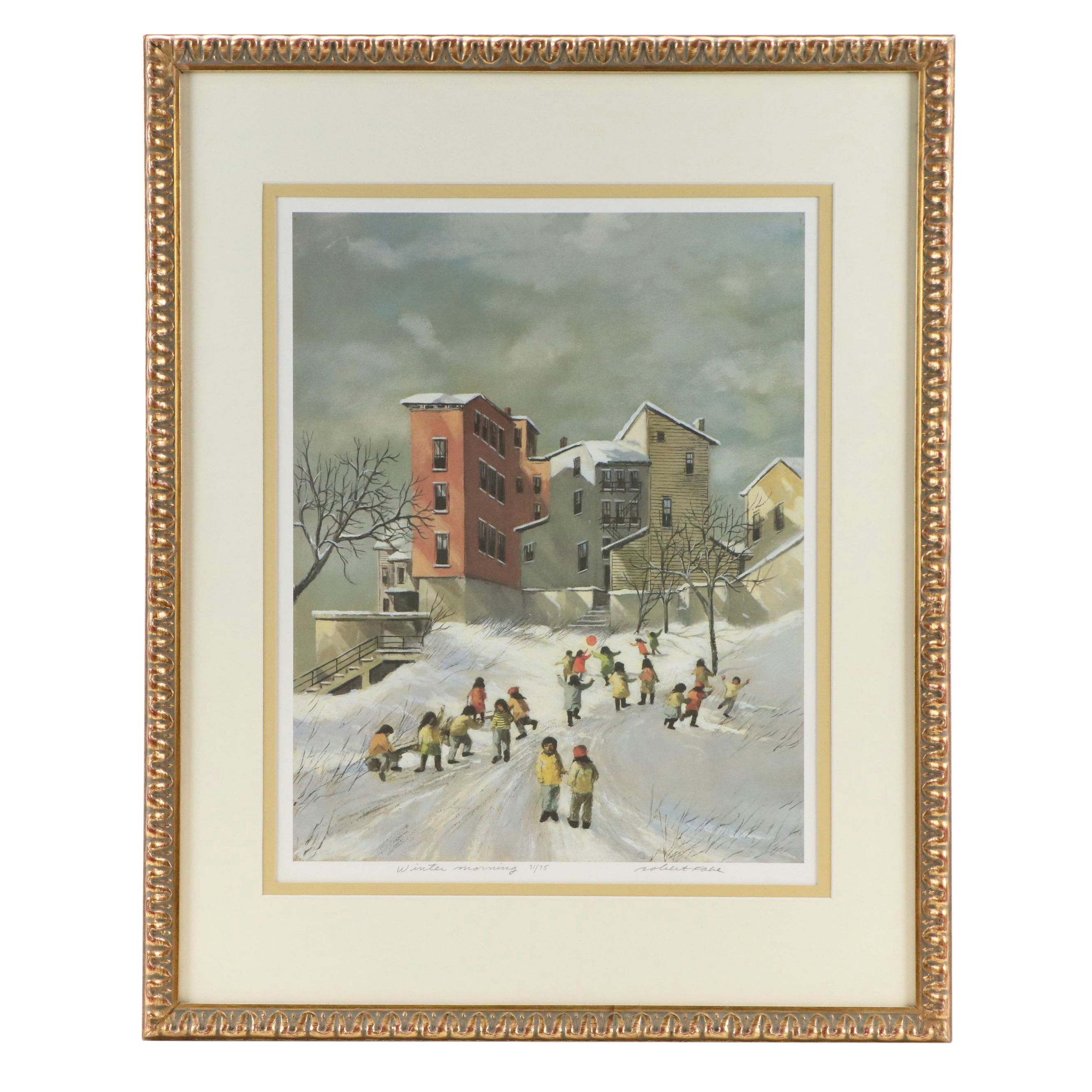 Robert Fabe Offset Lithograph "Winter Morning"