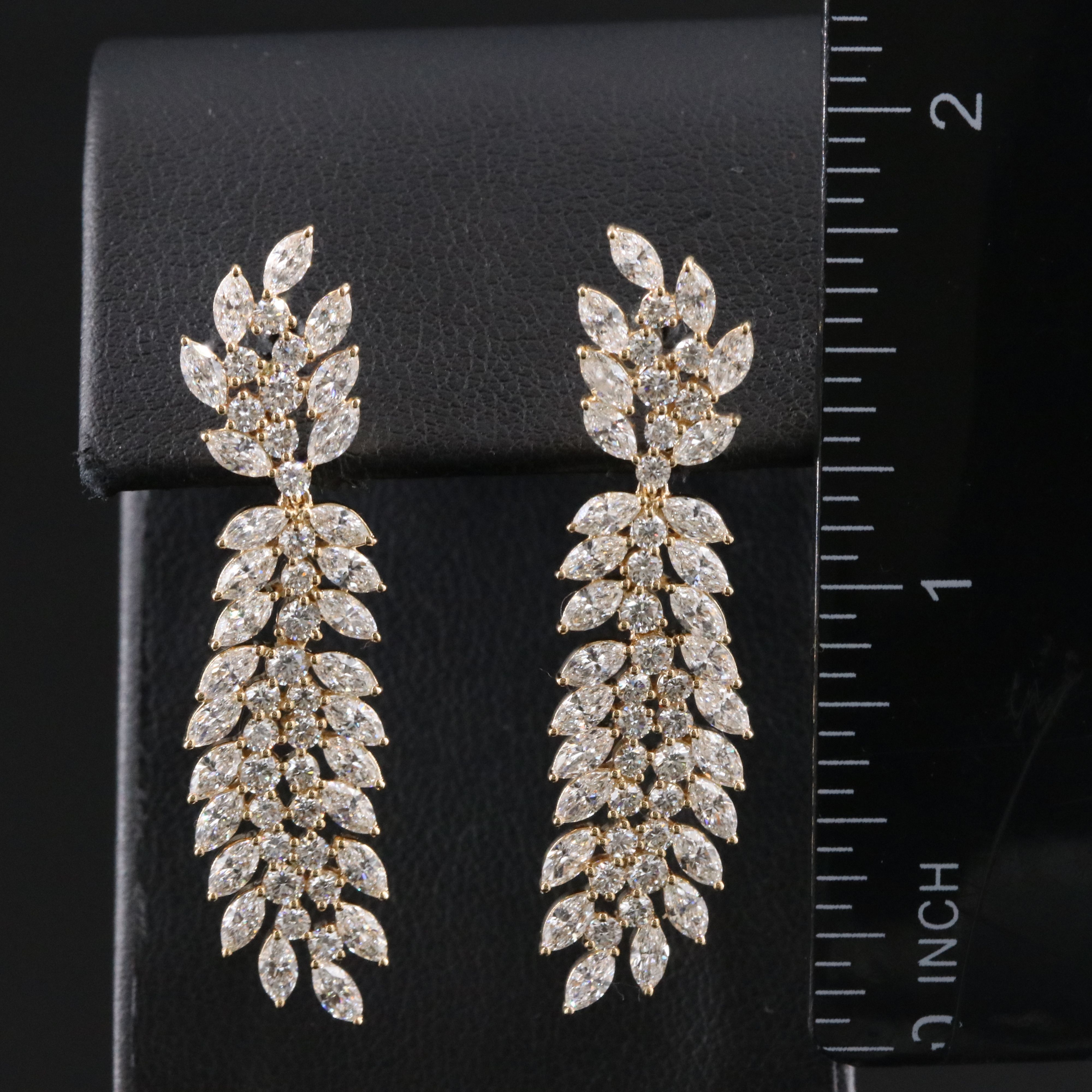 14K 4.84 CTW Lab Grown Diamond Feather Drop Earrings