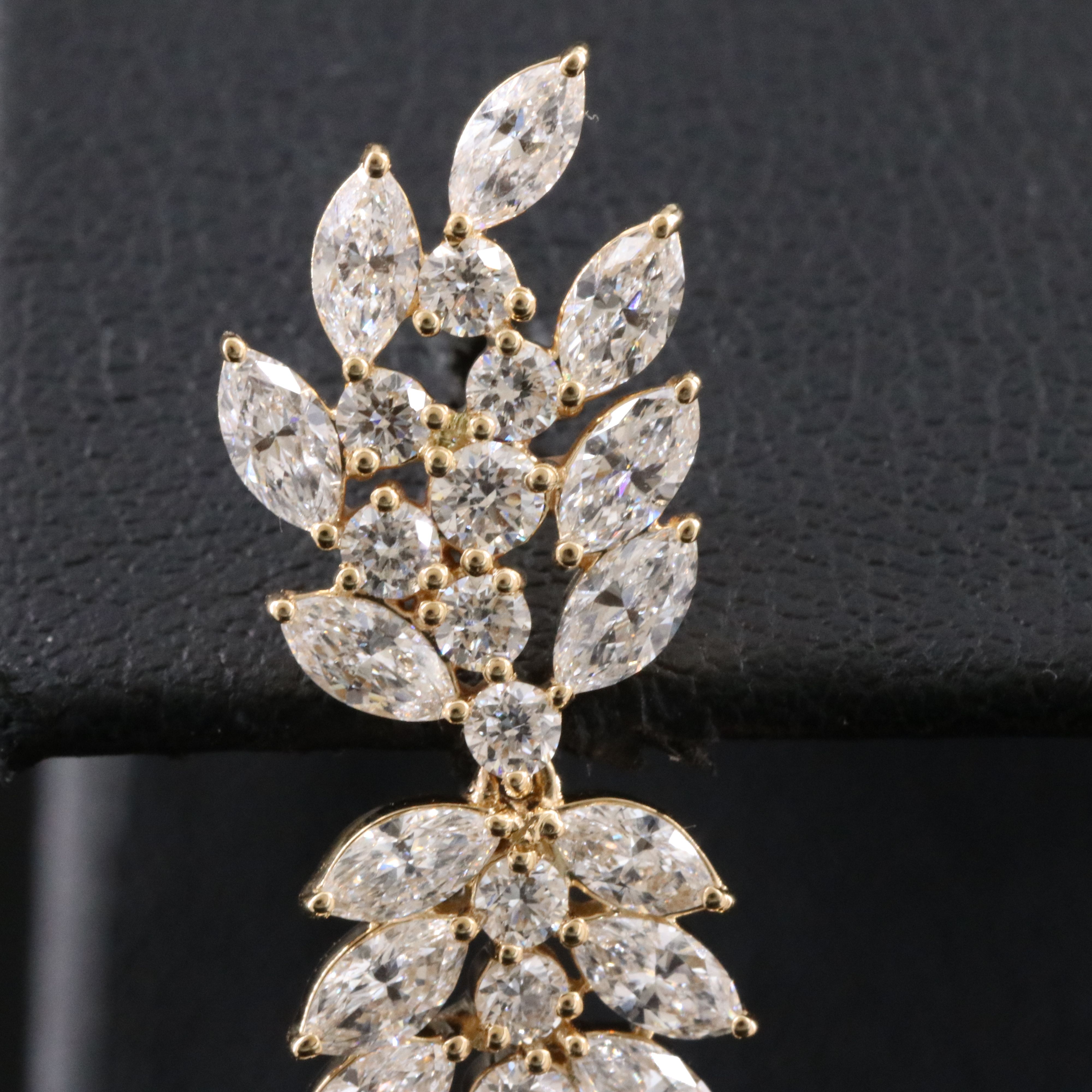 14K 4.84 CTW Lab Grown Diamond Feather Drop Earrings
