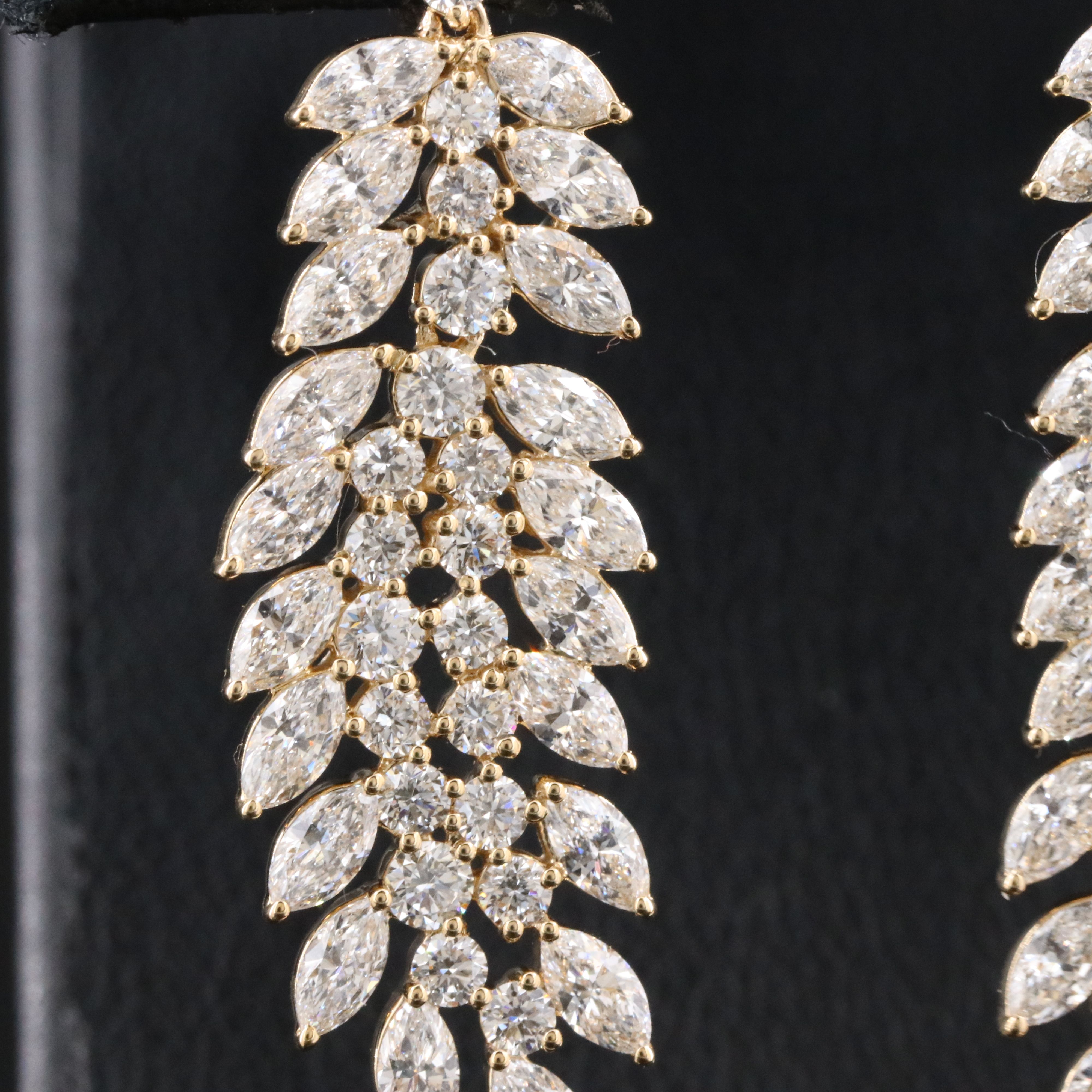 14K 4.84 CTW Lab Grown Diamond Feather Drop Earrings