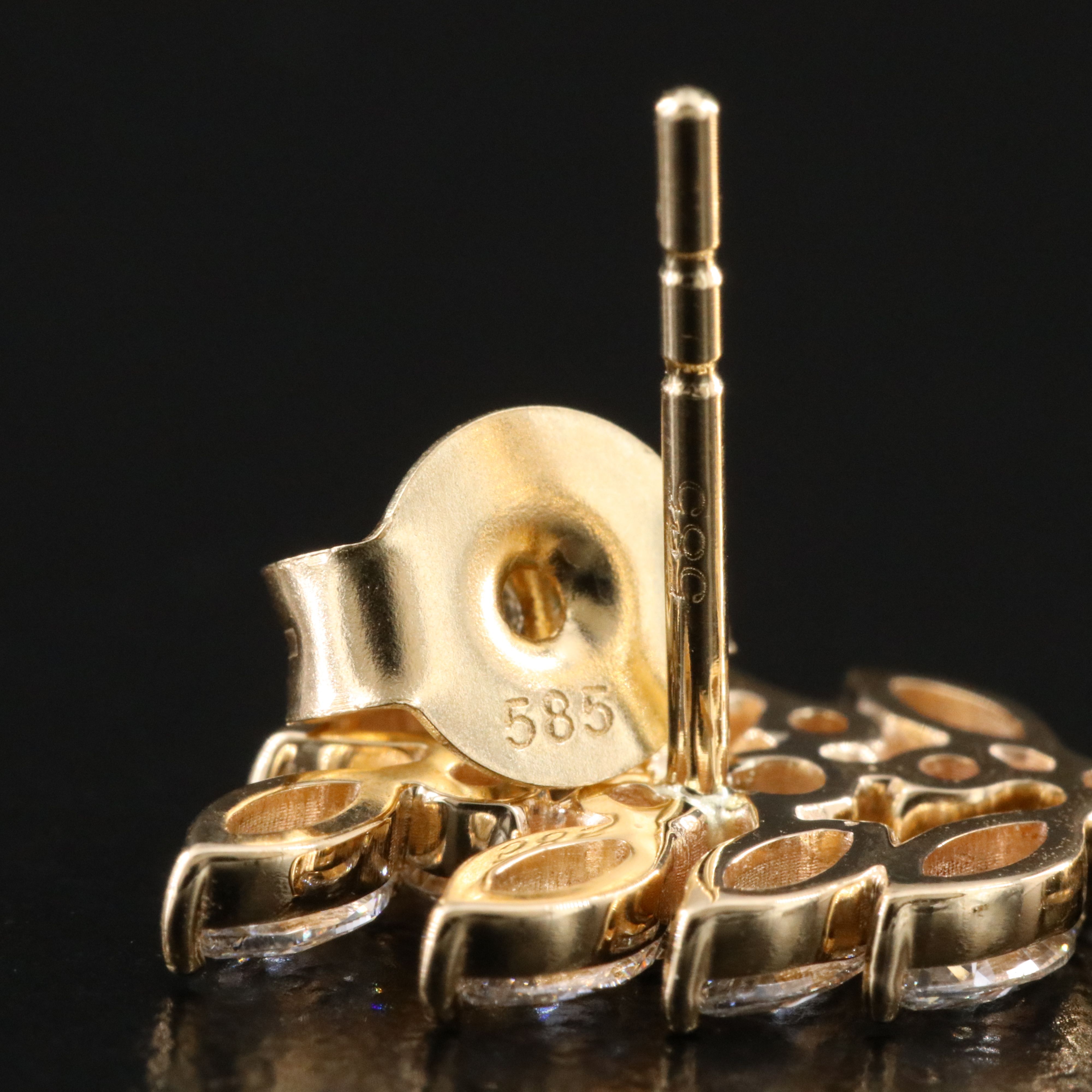 14K 4.84 CTW Lab Grown Diamond Feather Drop Earrings