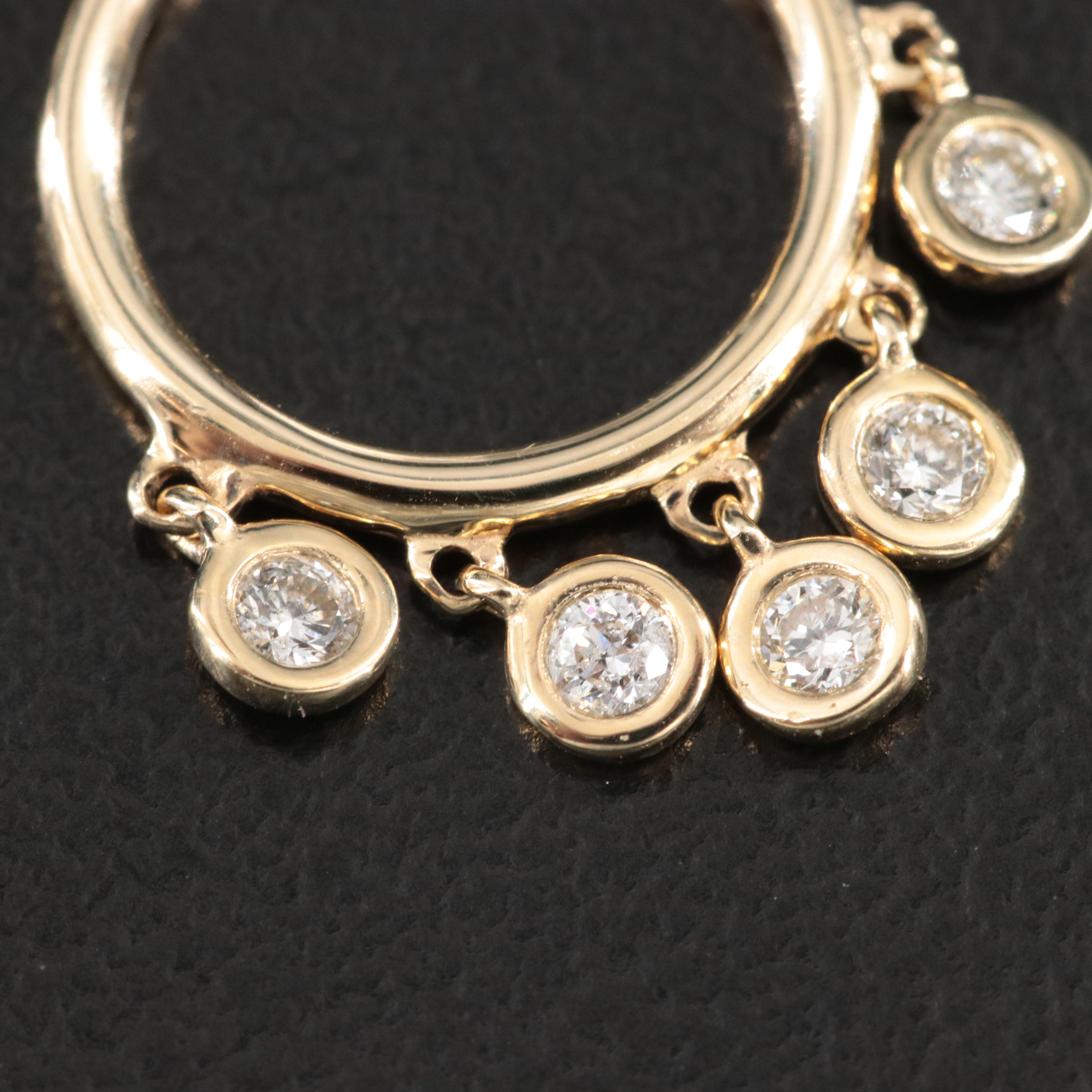 14K 0.22 CTW Diamond Circle Drop Earrings