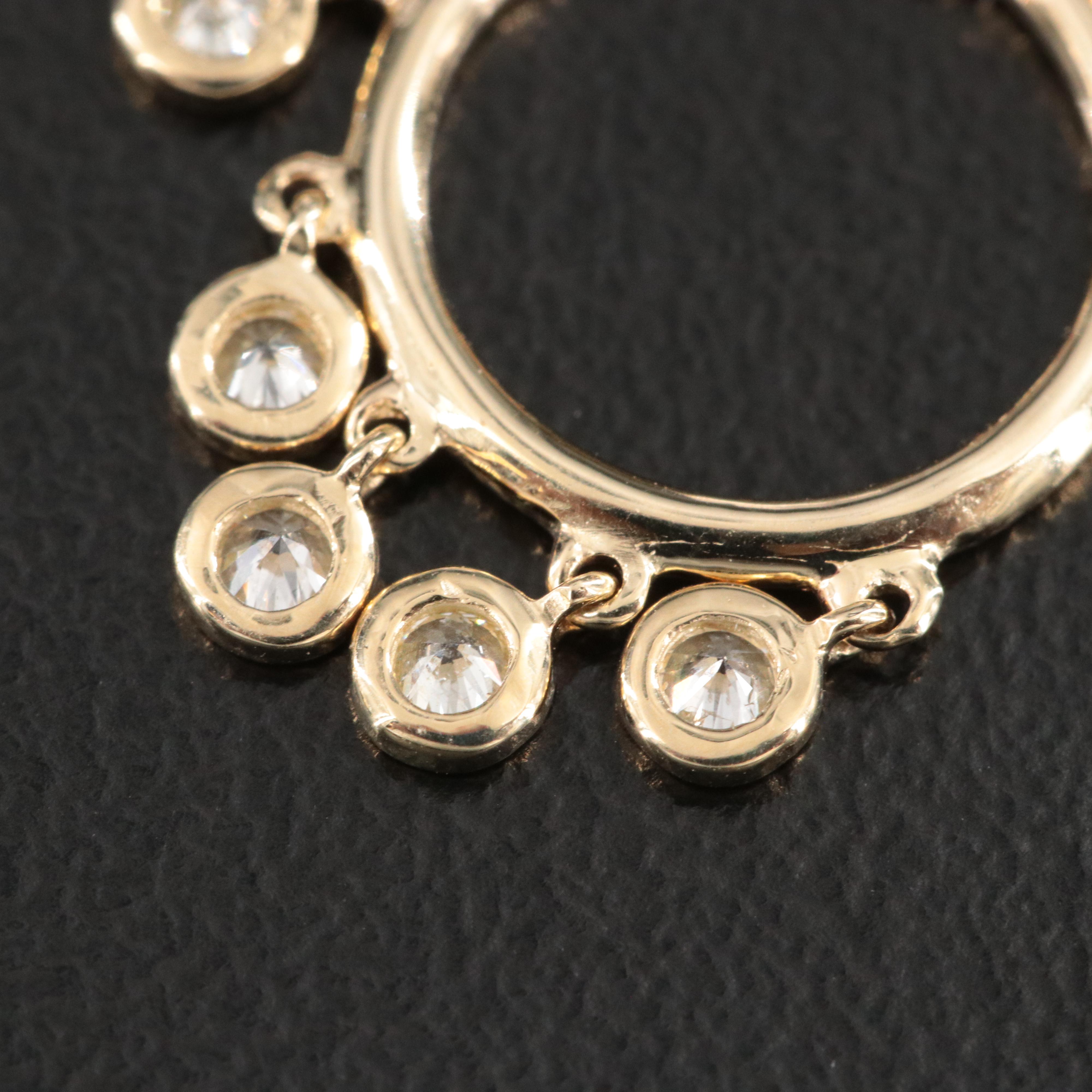 14K 0.22 CTW Diamond Circle Drop Earrings