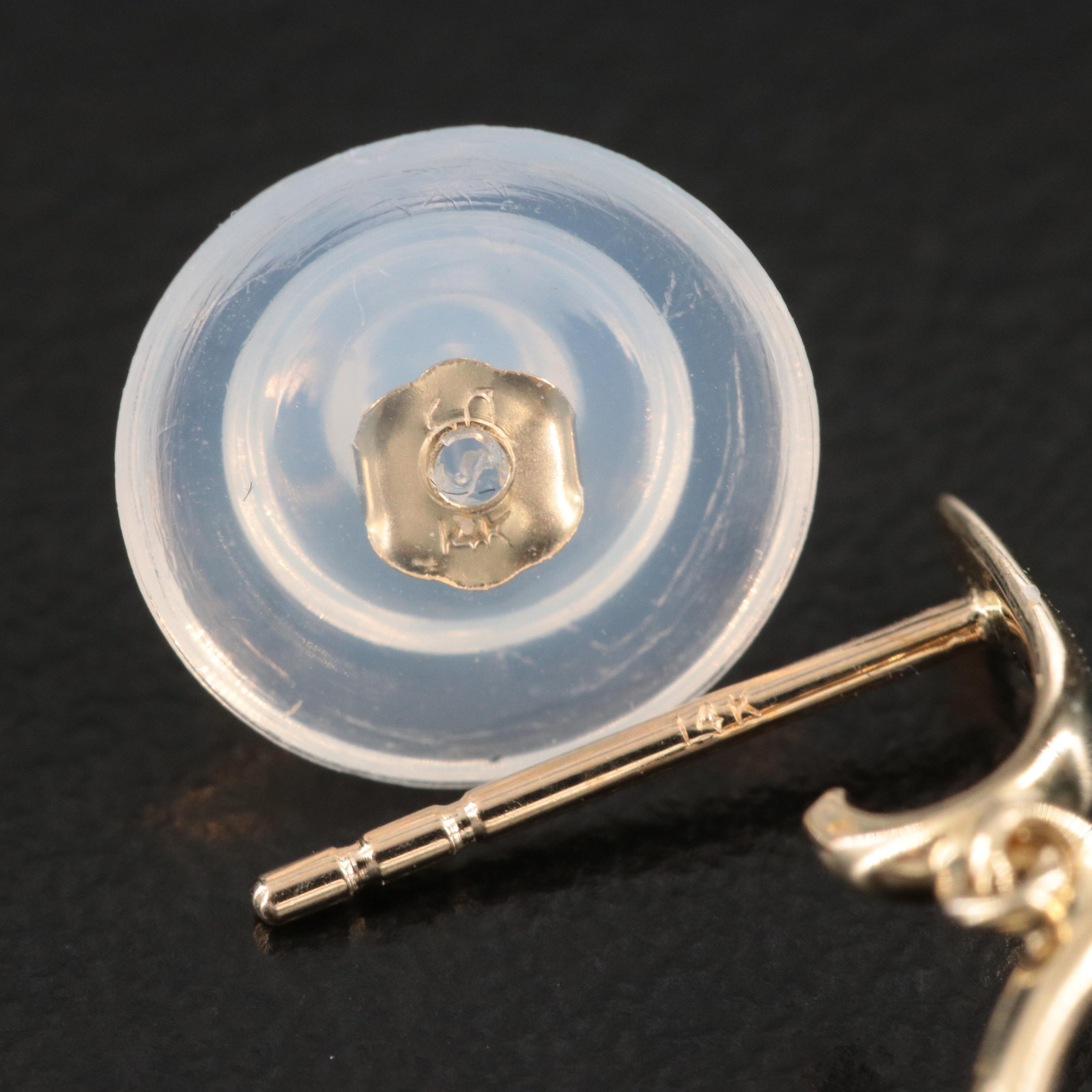 14K 0.22 CTW Diamond Circle Drop Earrings