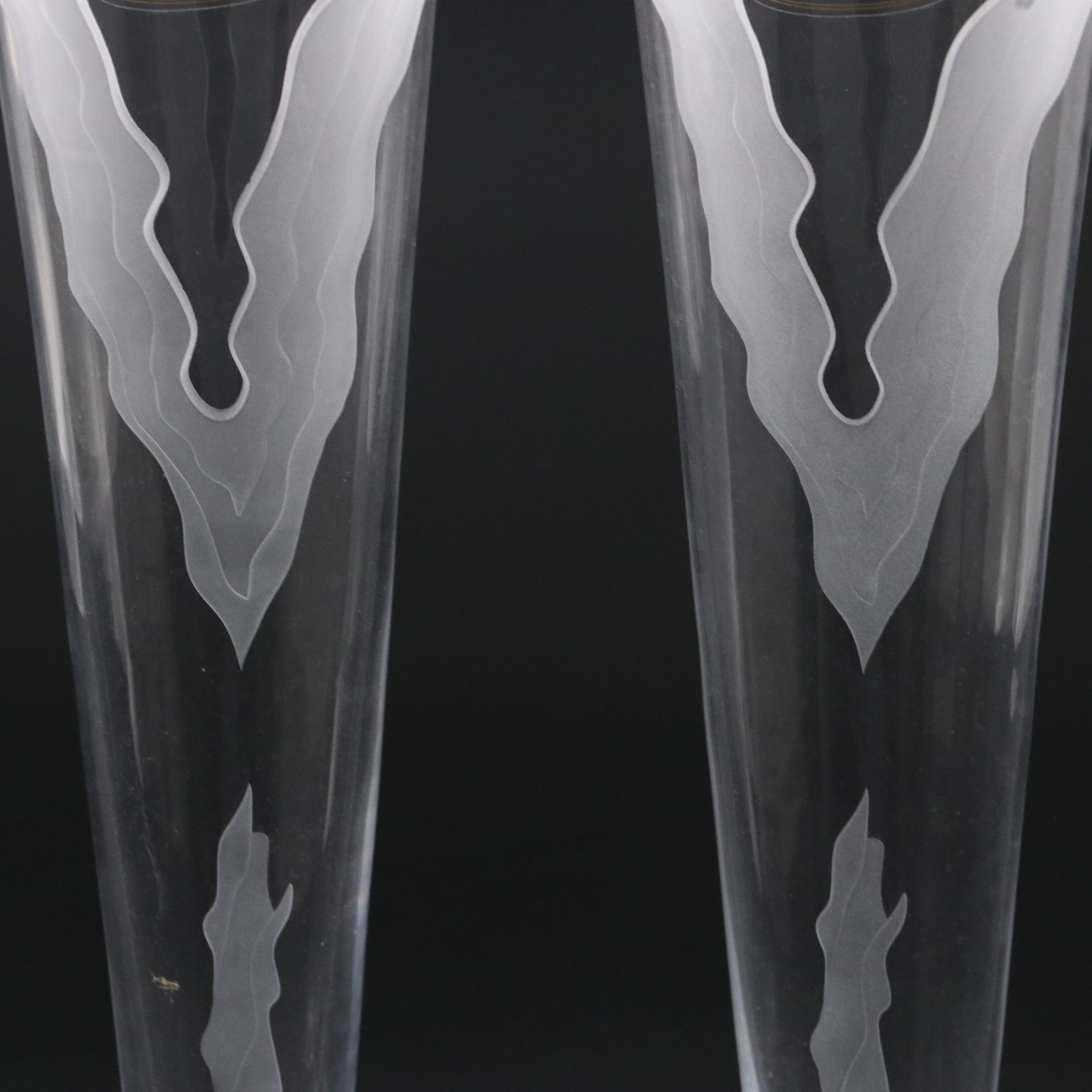 Polish Mouth Blown Art Glass Vases