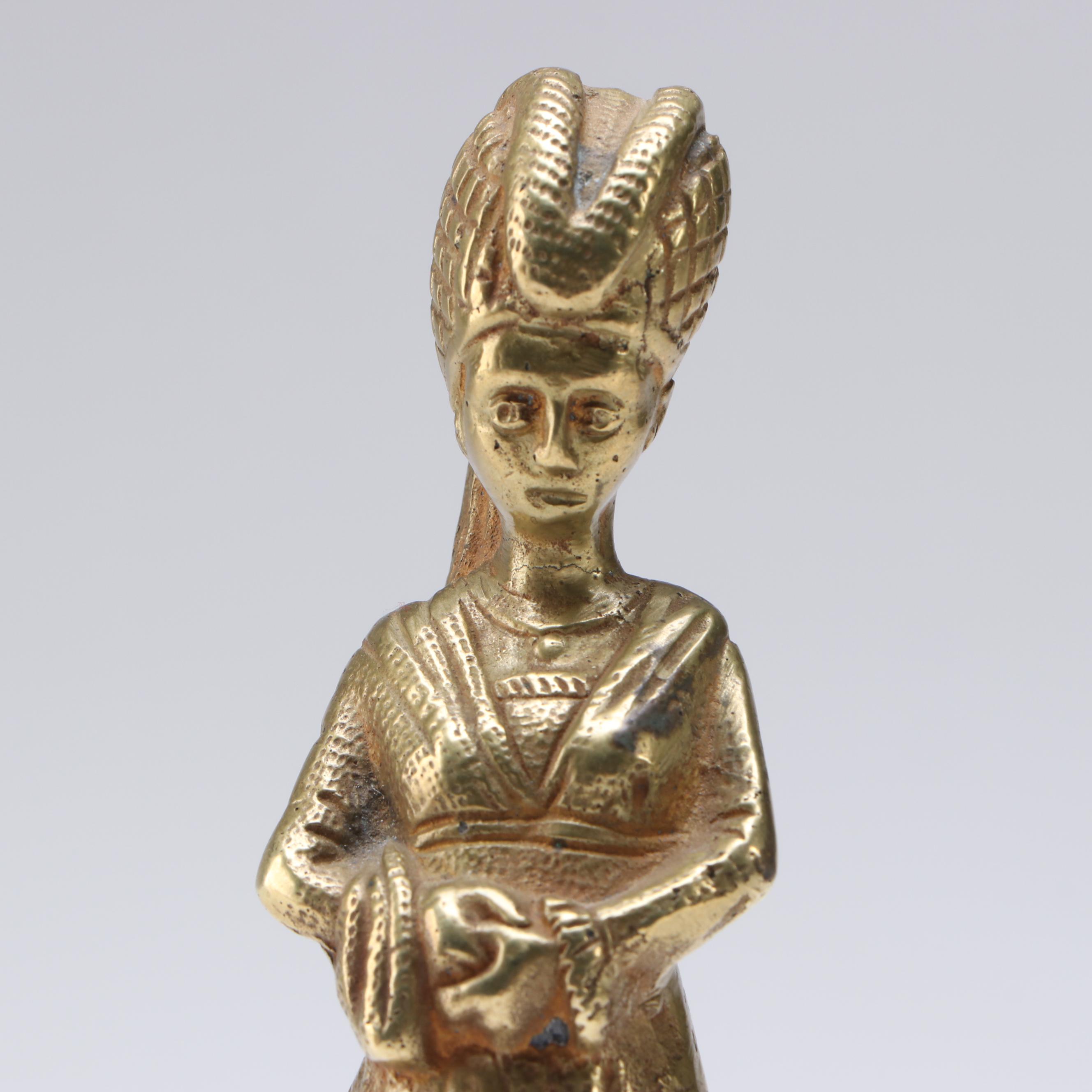 French Gilt Bronze Figural Table Bell, 19th Century