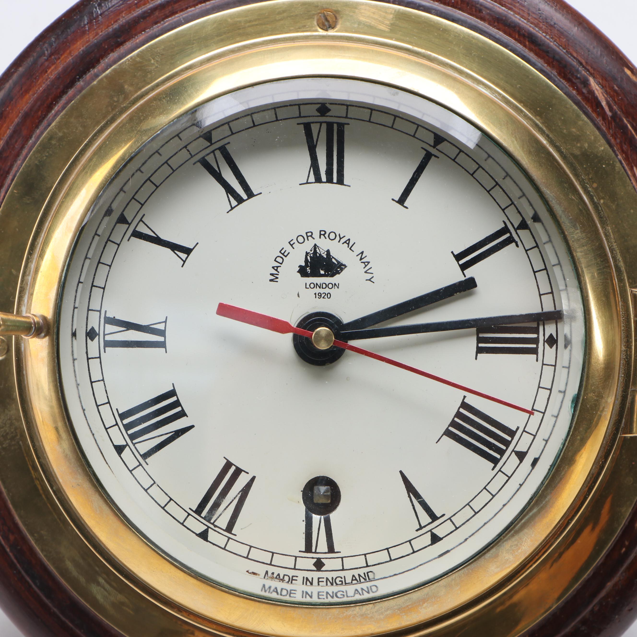 Royal Navy Brass Wall Clock