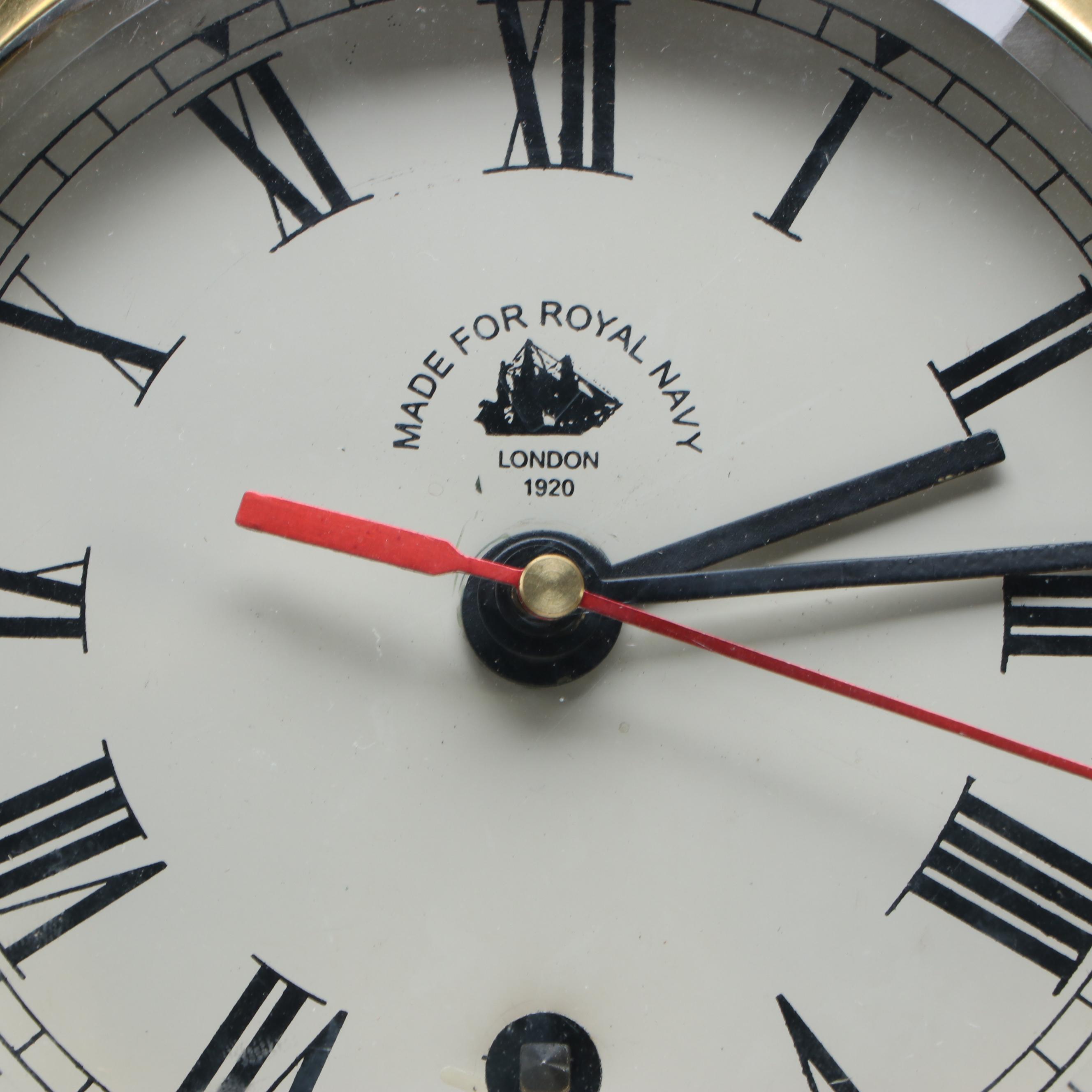 Royal Navy Brass Wall Clock