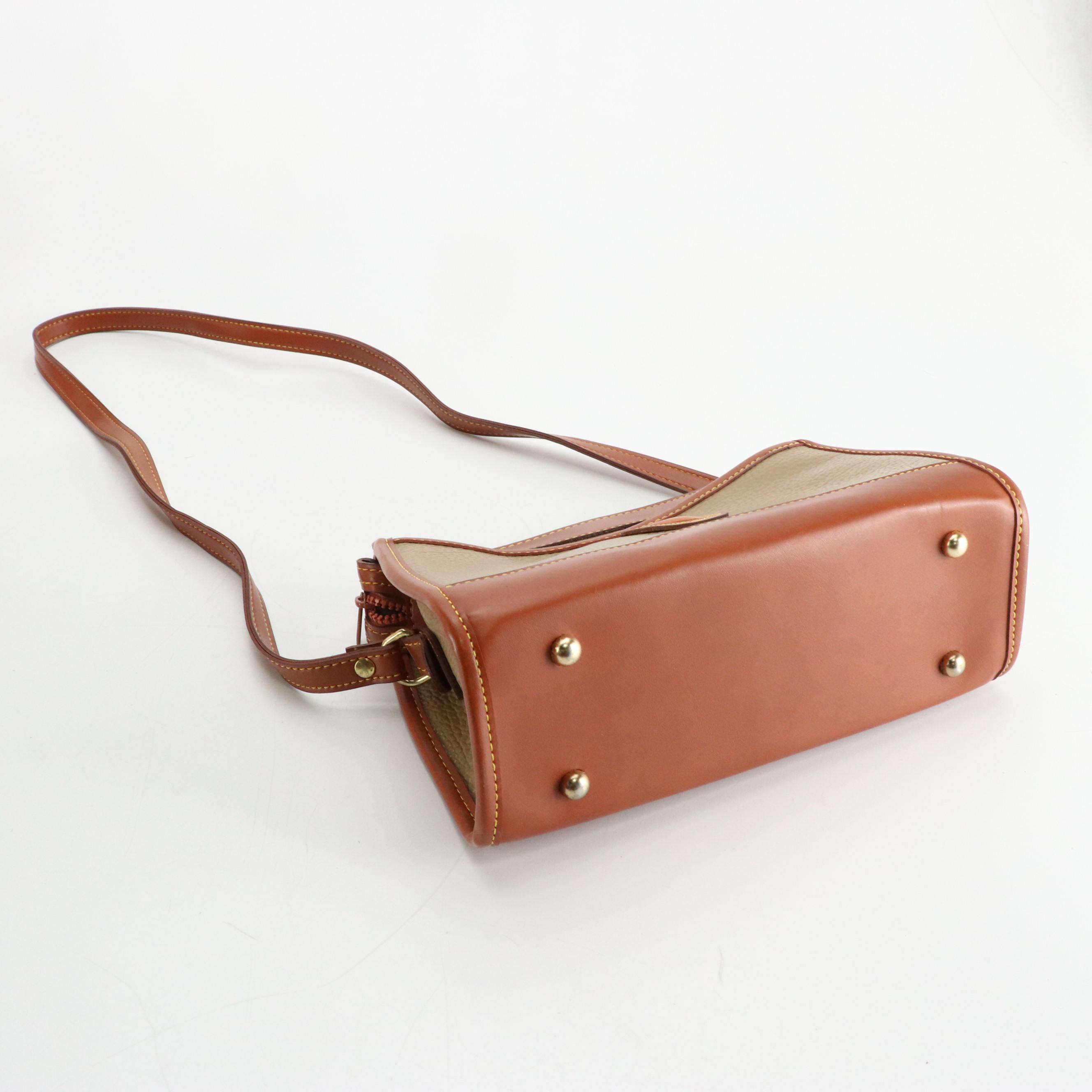 Dooney & Bourke Taupe Leather Crossbody & Coated Straw Tote Bag, Other Straw Bag