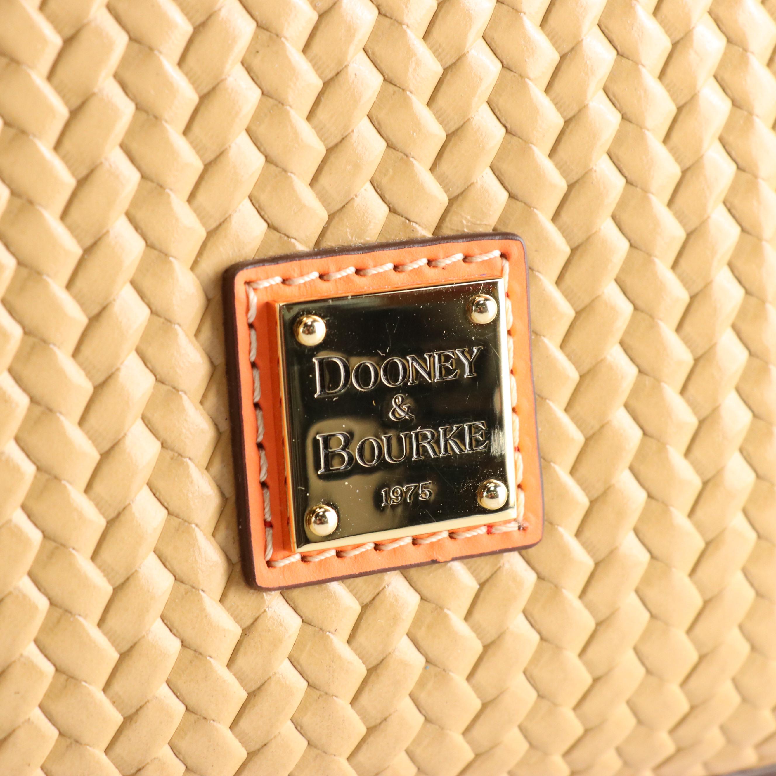 Dooney & Bourke Taupe Leather Crossbody & Coated Straw Tote Bag, Other Straw Bag