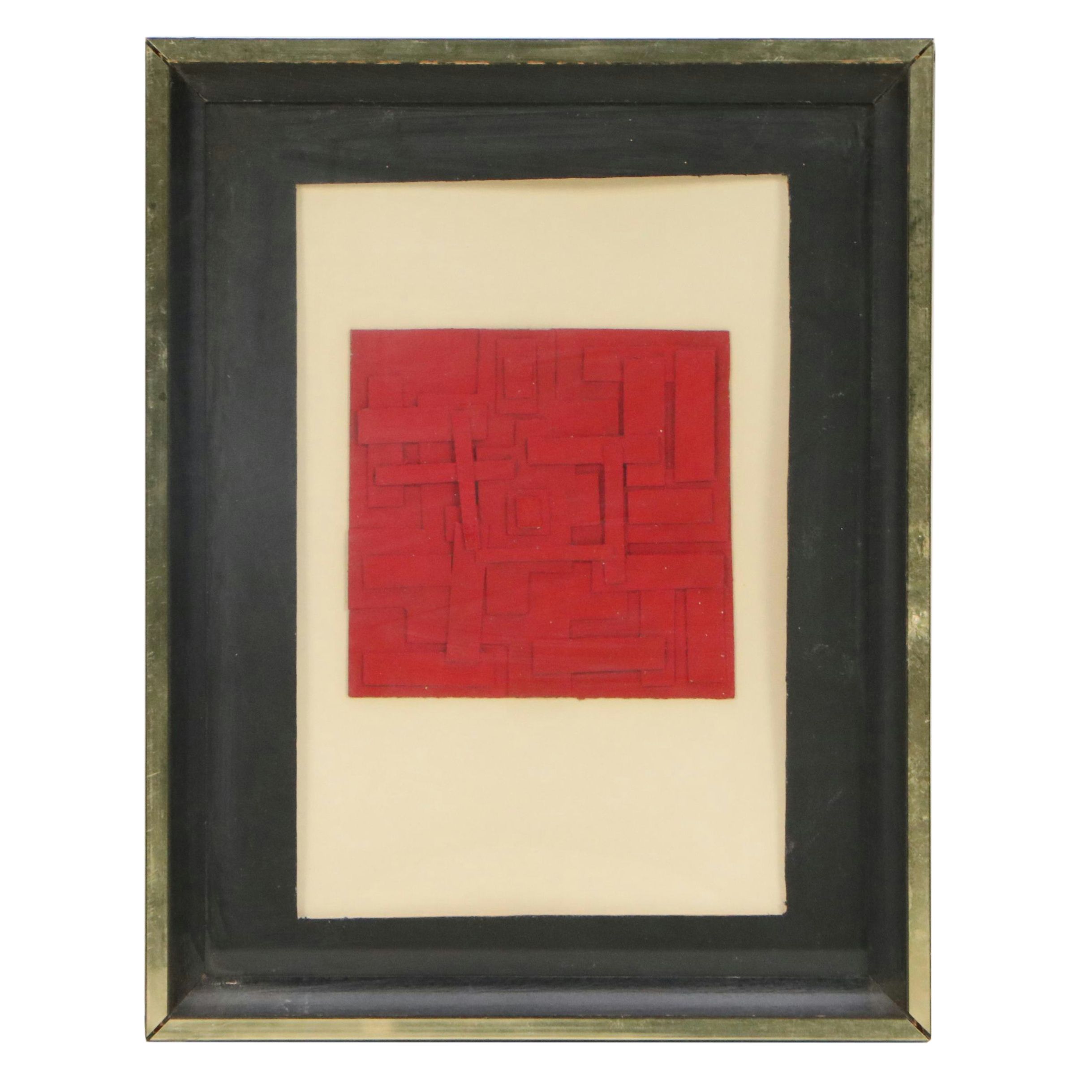 Gary A. Ungar Low Relief Wood Abstract Sculpture, 1973