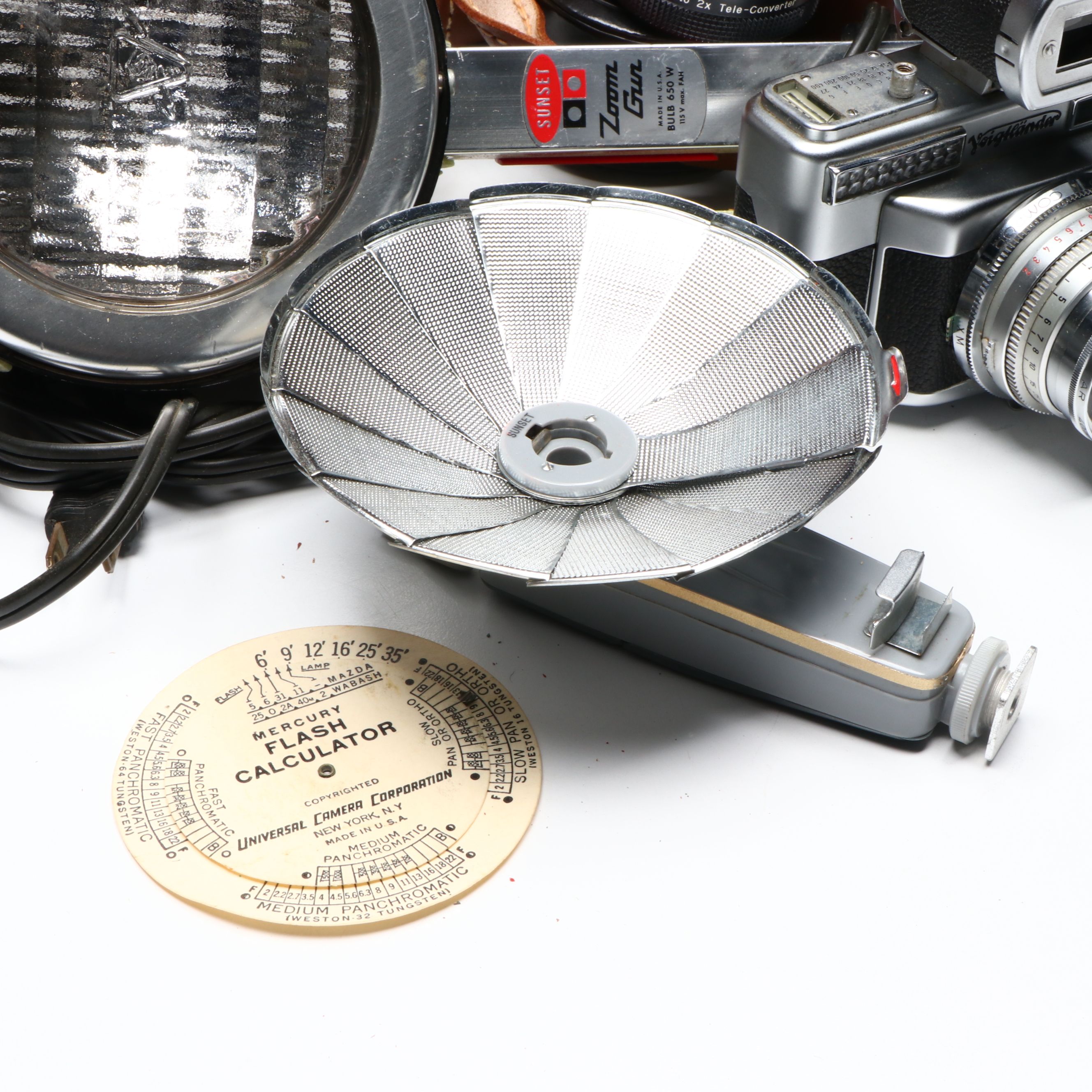 Voigtländer Vitessa with Flash, Lenses, and More Film Photography Accessories