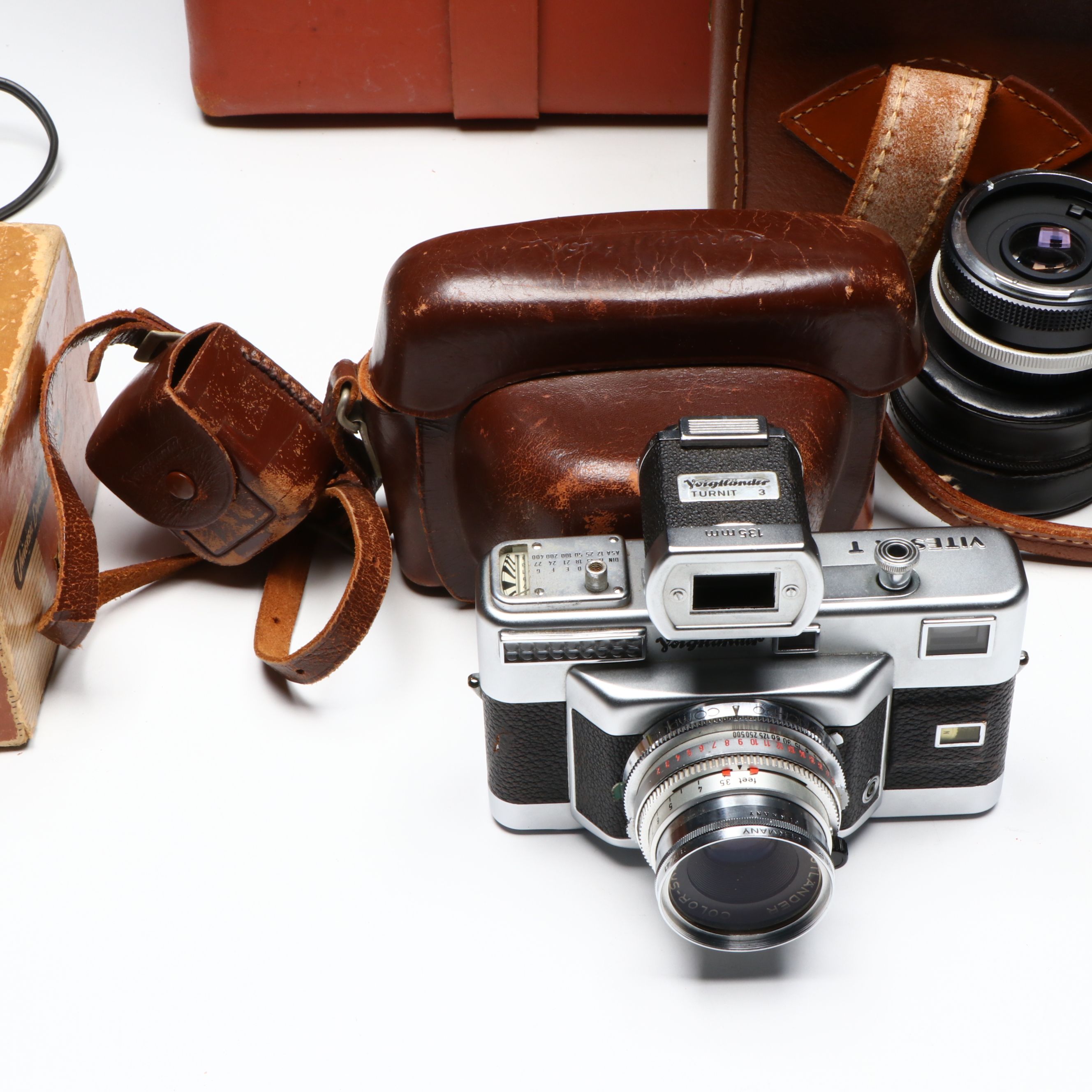 Voigtländer Vitessa with Flash, Lenses, and More Film Photography Accessories
