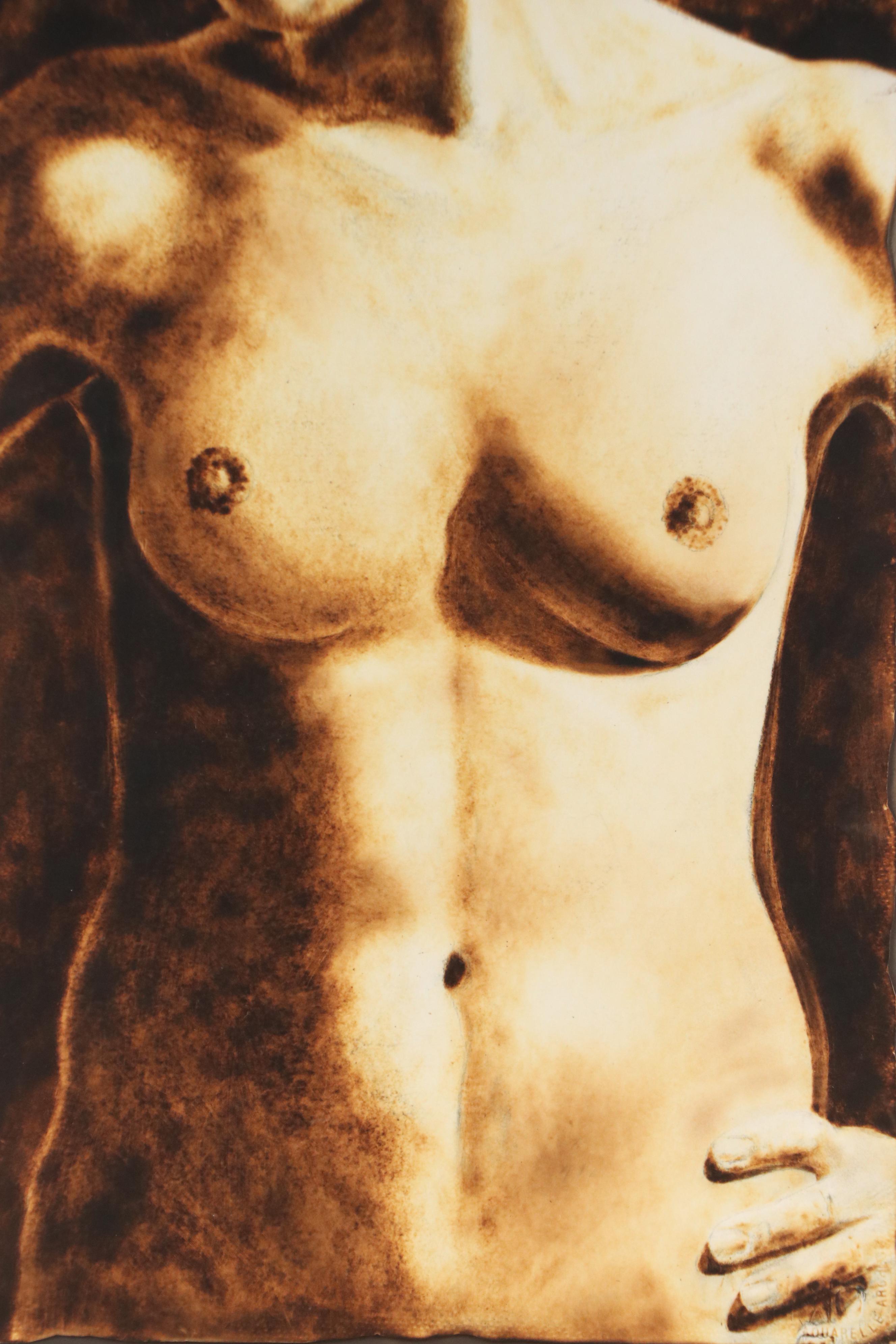Sepia-Toned Collotype of Nude Female Figure
