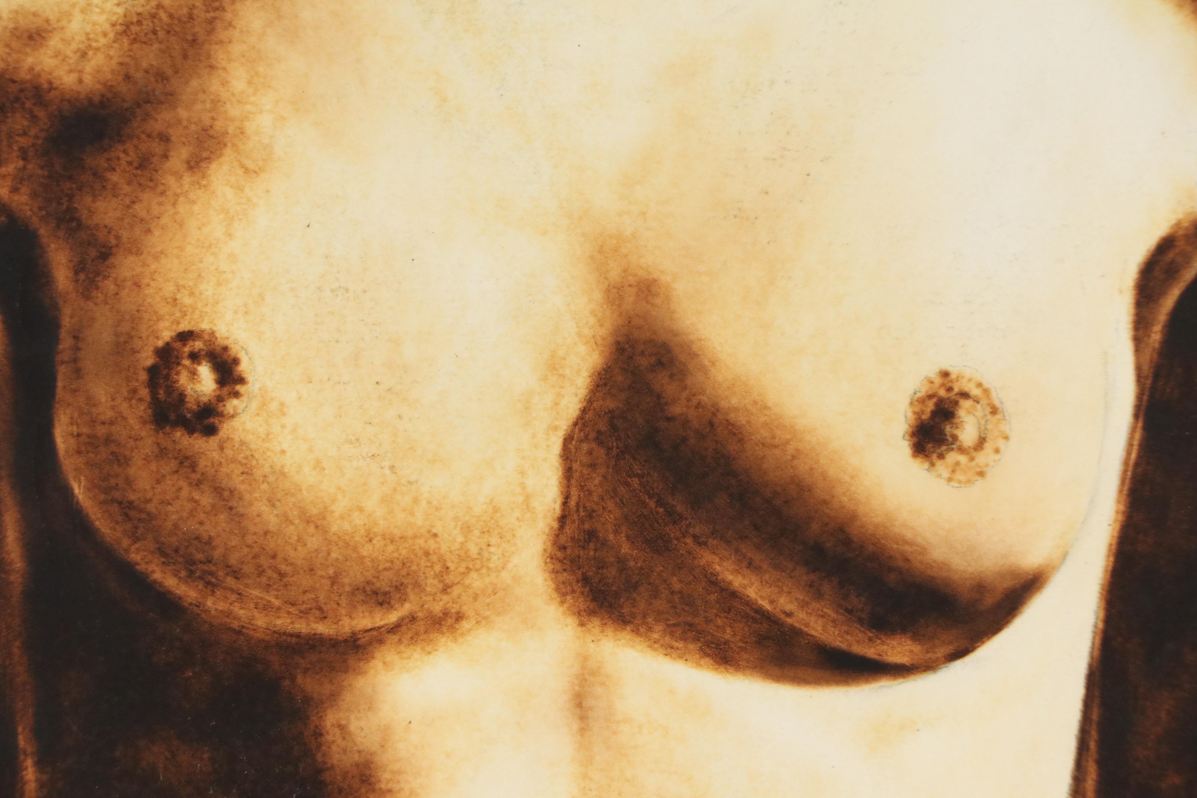 Sepia-Toned Collotype of Nude Female Figure