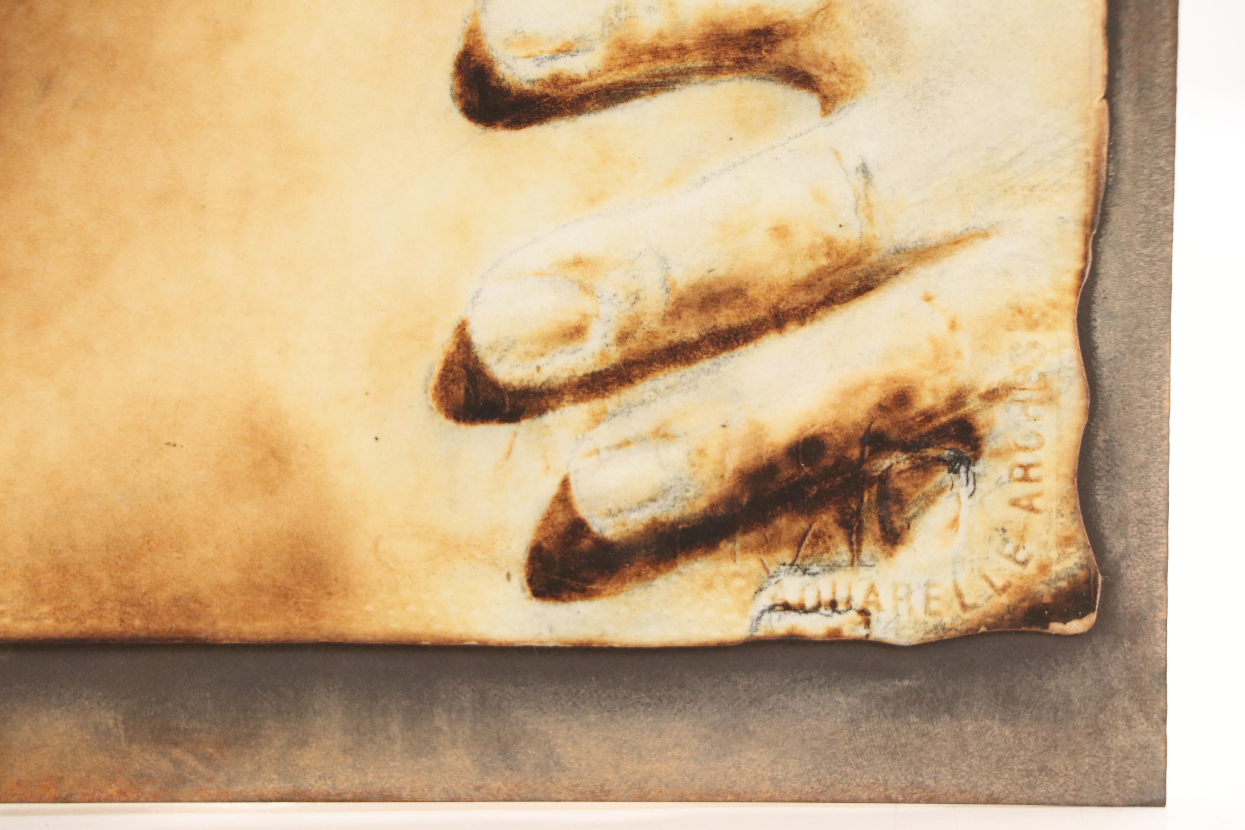 Sepia-Toned Collotype of Nude Female Figure