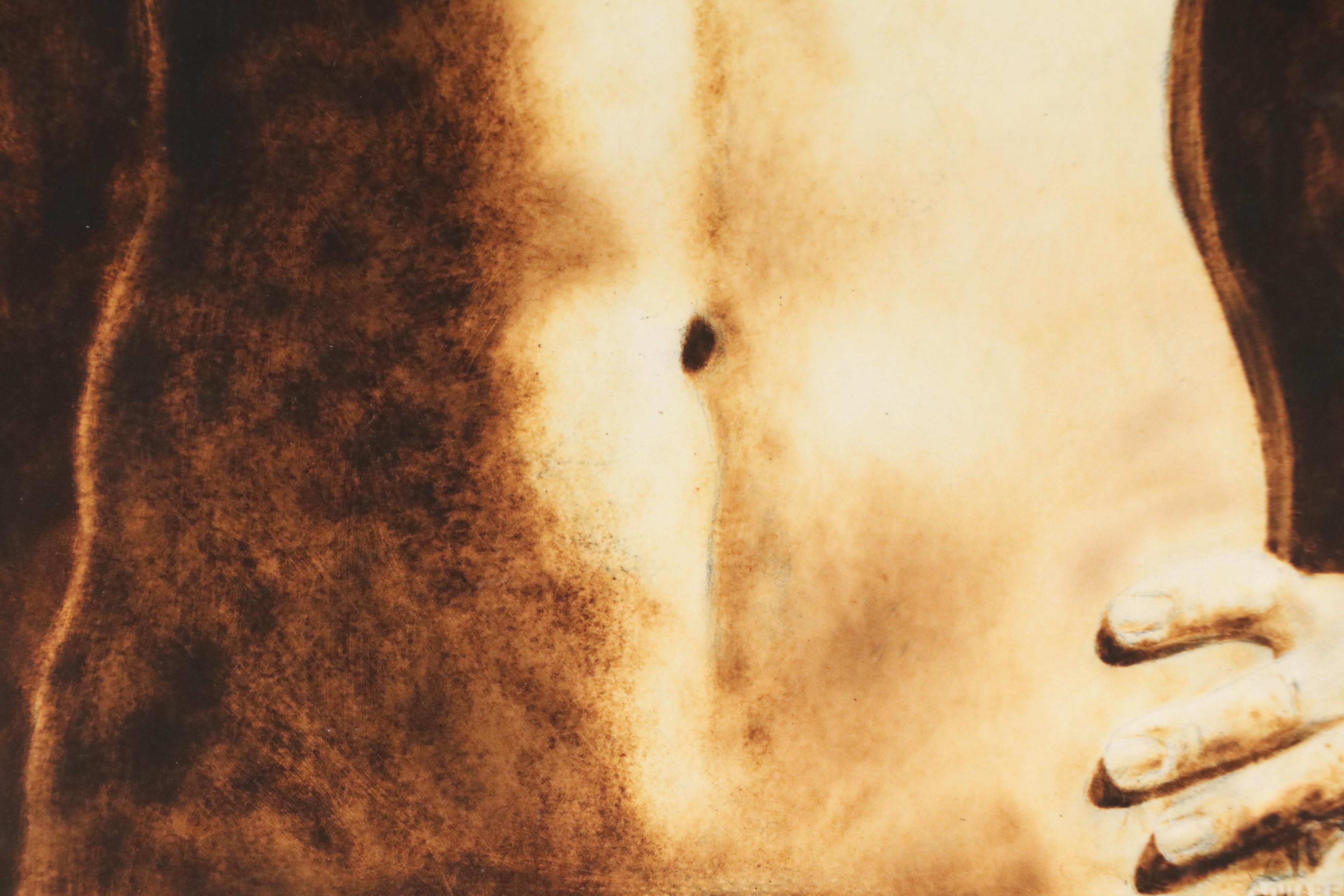 Sepia-Toned Collotype of Nude Female Figure