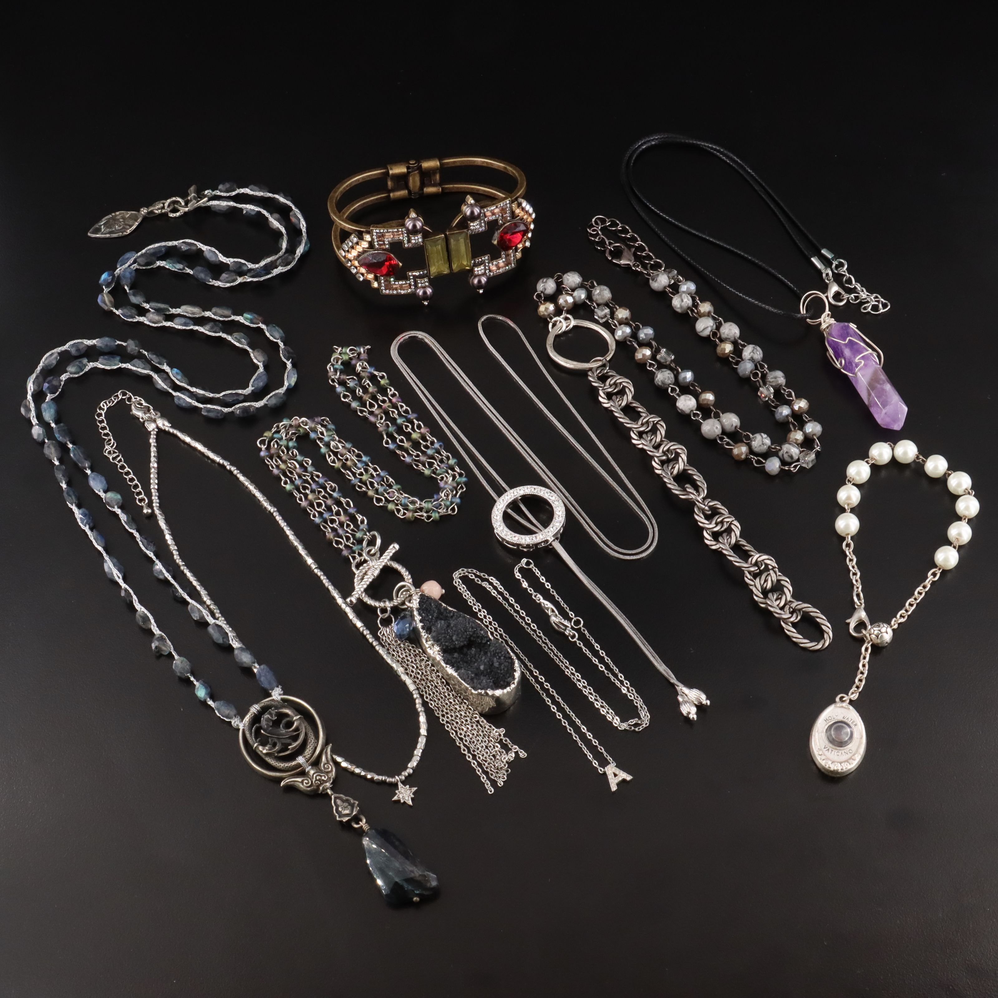 Labradorite, Amethyst and Clamper Cuff Featured in Jewelry Collection