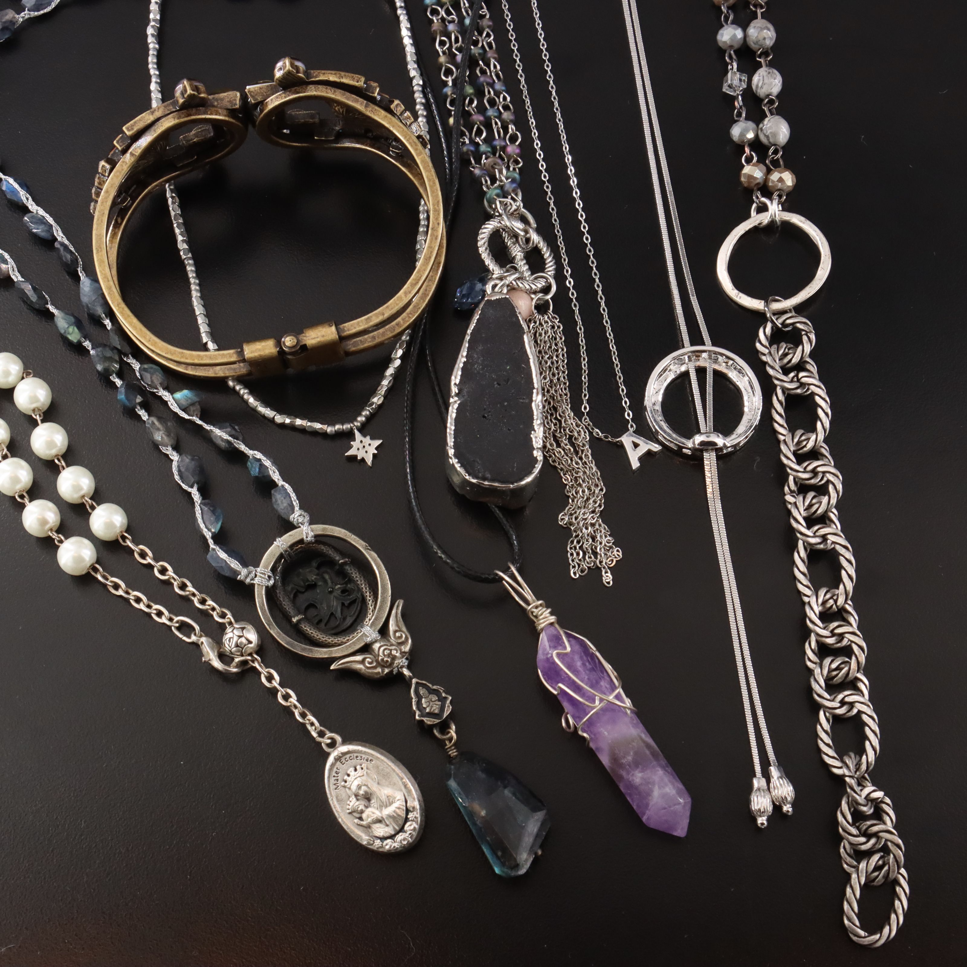 Labradorite, Amethyst and Clamper Cuff Featured in Jewelry Collection