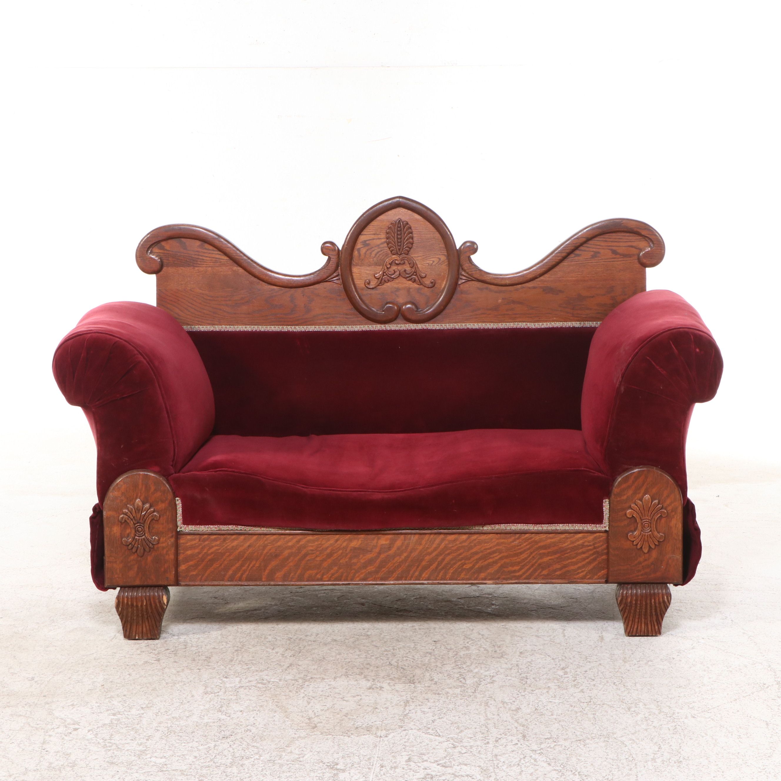 Victorian Oak Chaise