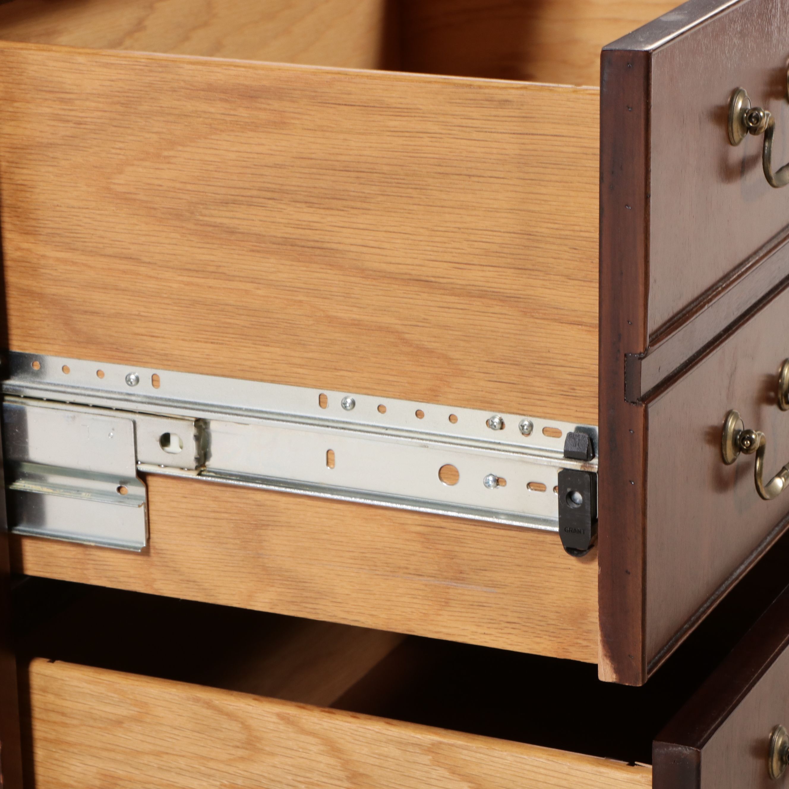 Pair of National Mt. Airy Traditional Style Mahogany Three-Drawer Chests
