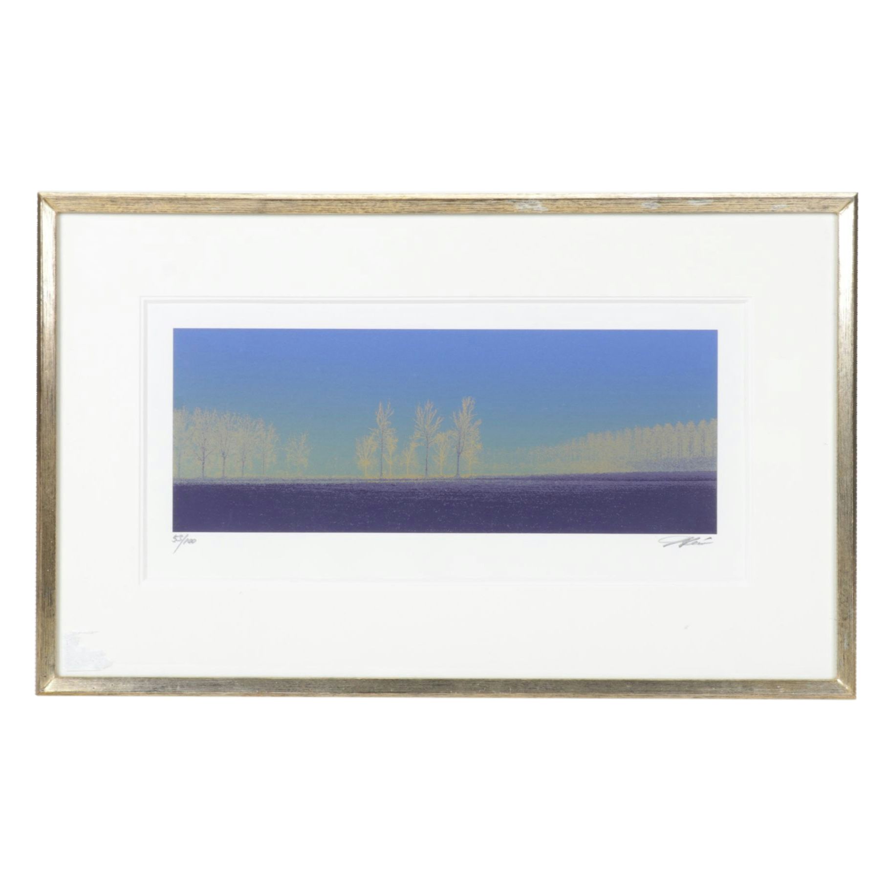 Shimura Hiroshi Silkscreen of Winter Landscape