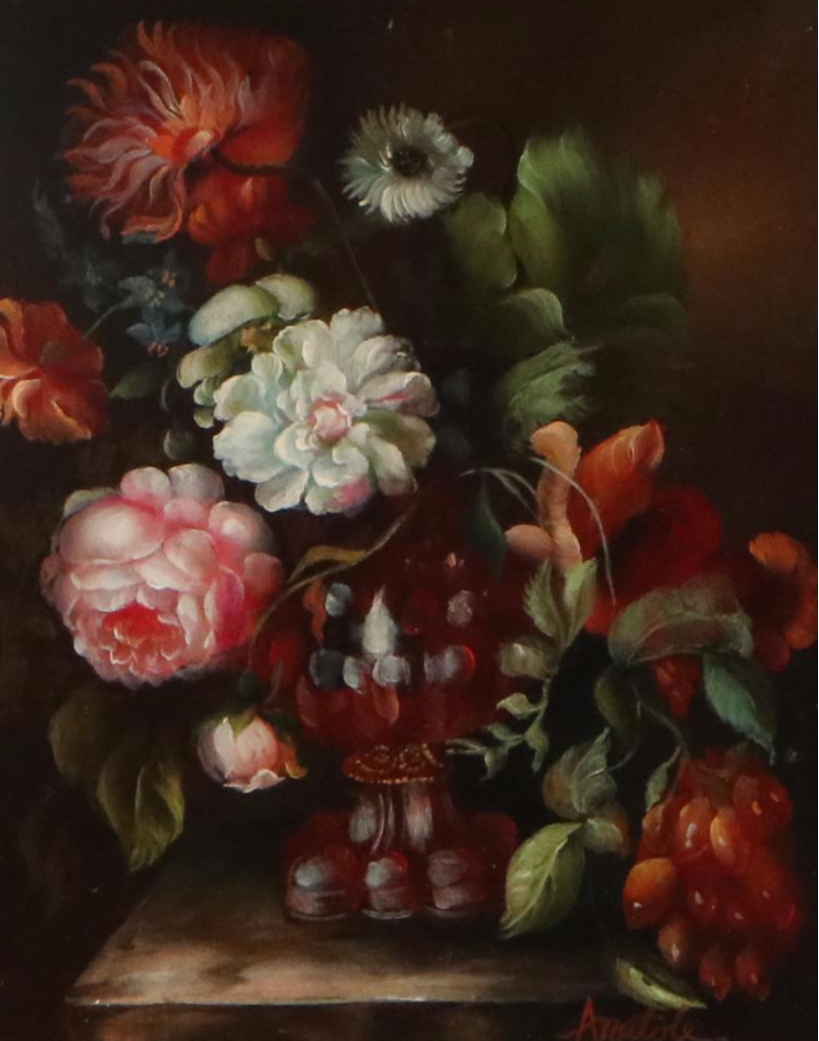 Anatole Dutch Style Floral Still Life Oil Painting