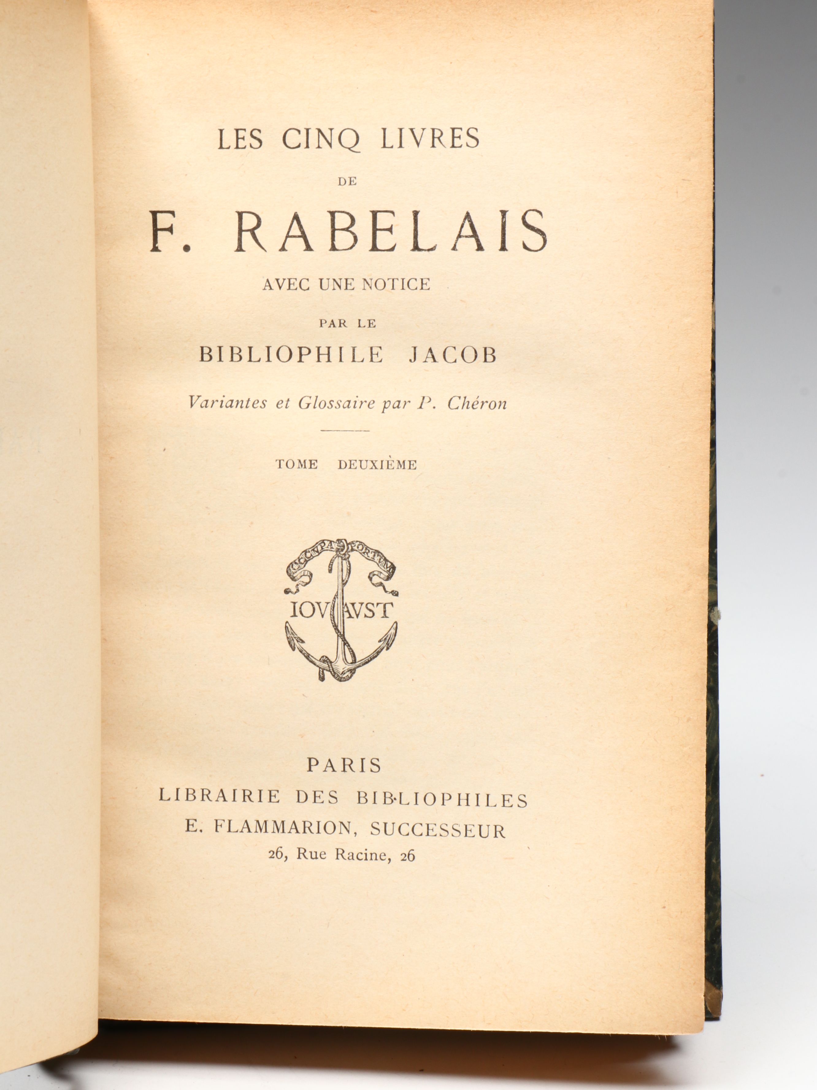 "Les cinq livres de F. Rabelais" Partial Set, Early 20th Century
