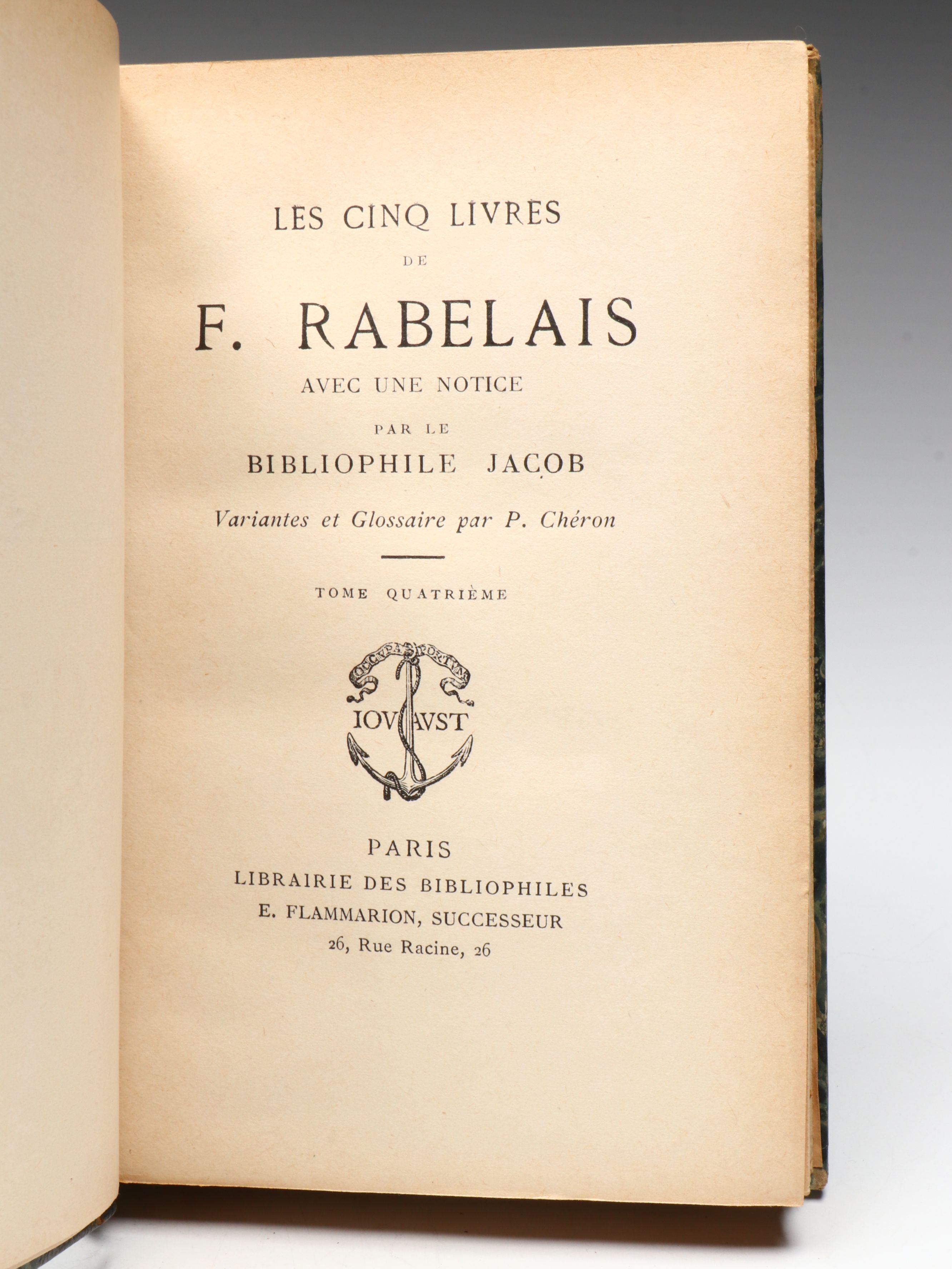 "Les cinq livres de F. Rabelais" Partial Set, Early 20th Century