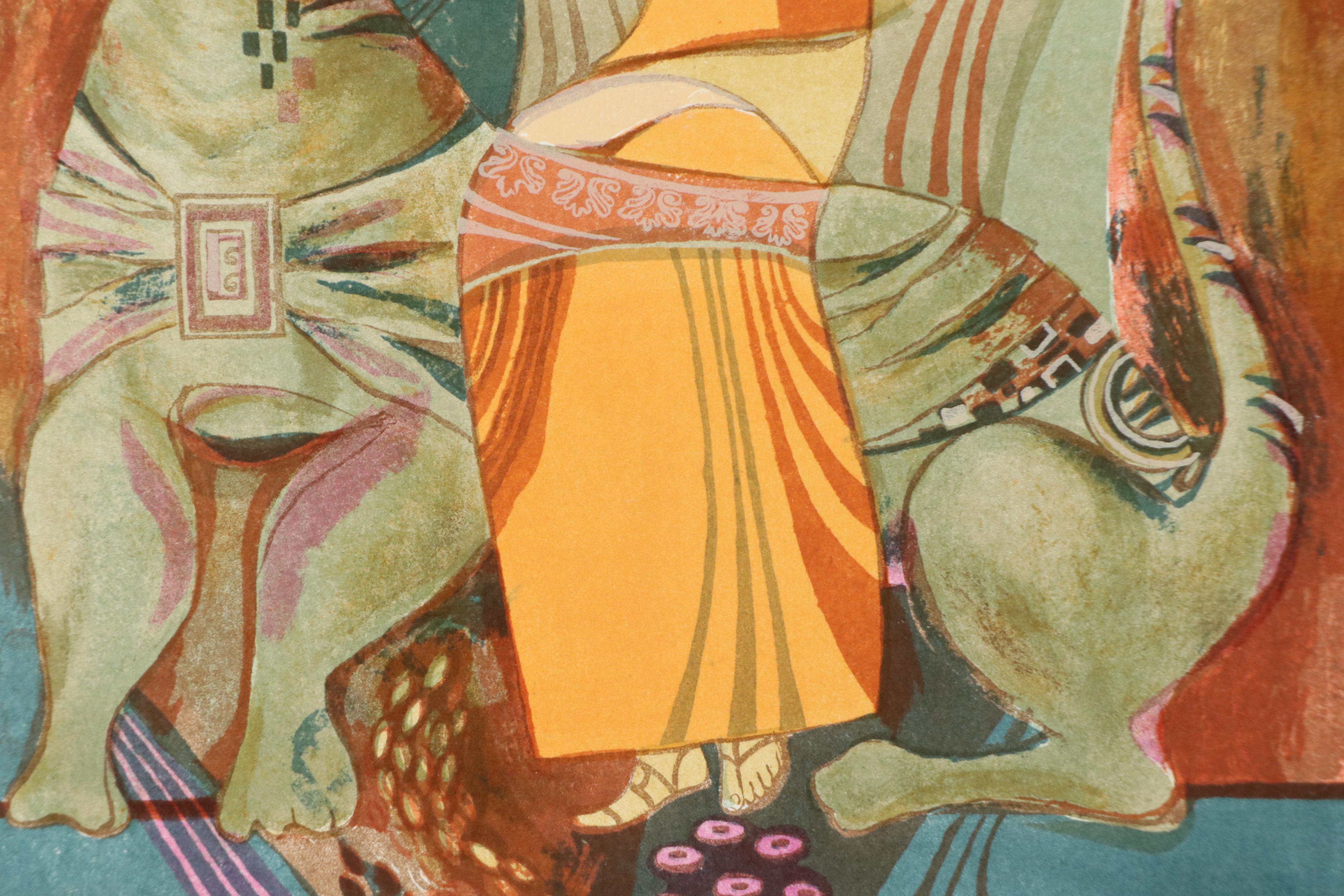 I. Ieina Figural Color Lithograph "Autumn," 2002