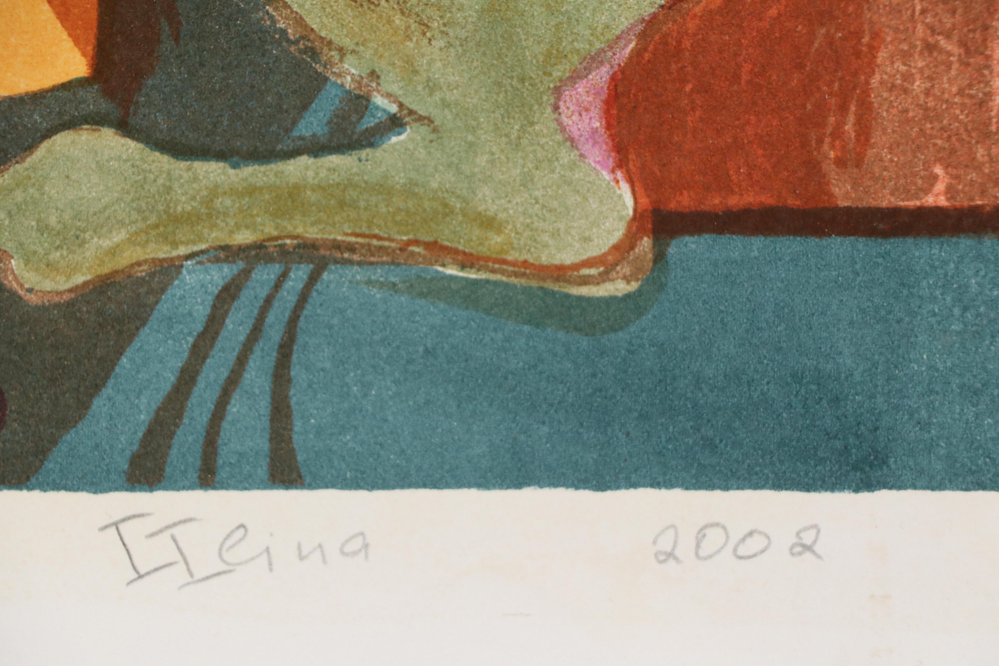 I. Ieina Figural Color Lithograph "Autumn," 2002