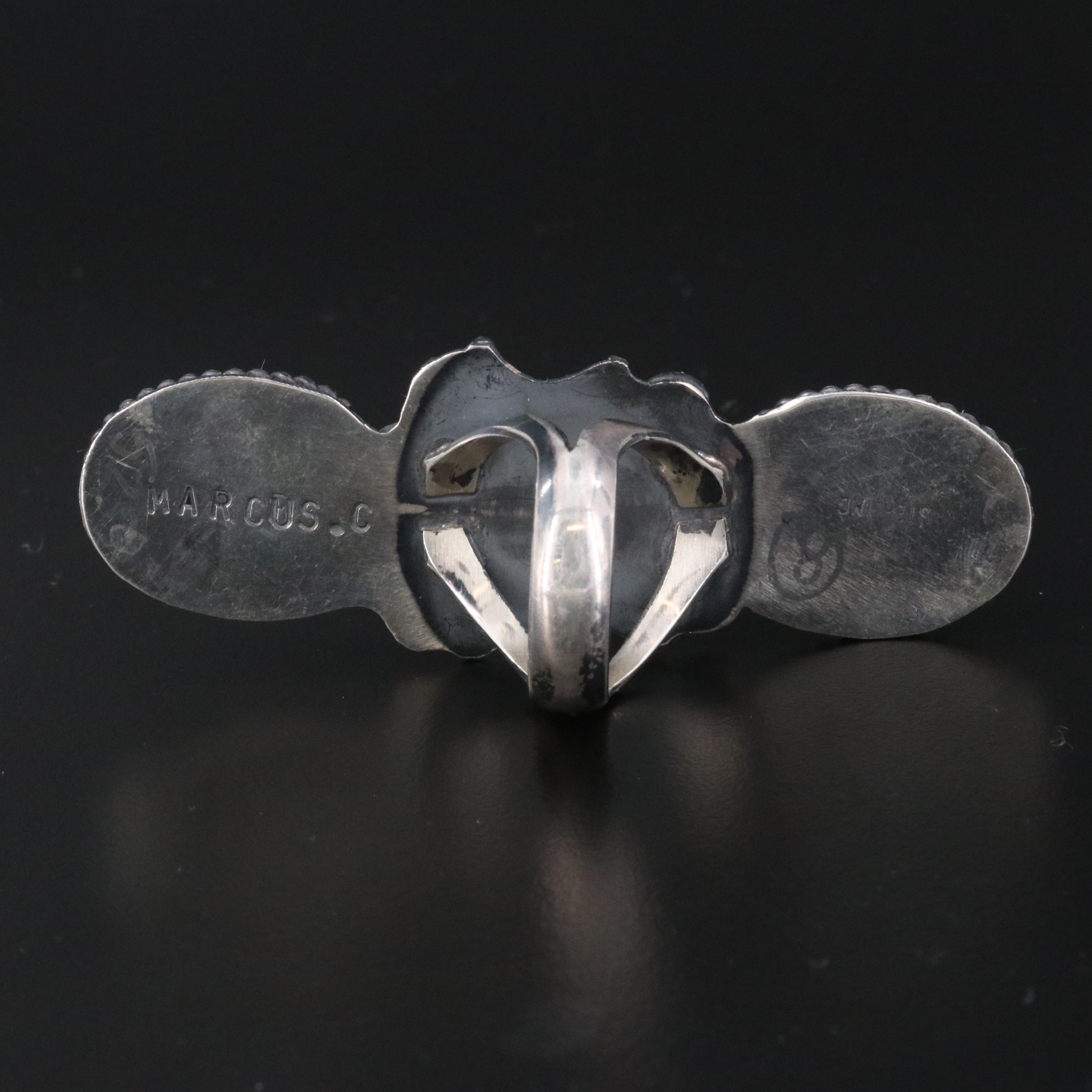 Marcus Chavez Navajo Diné Sterling Jasper Bee Pointer Ring