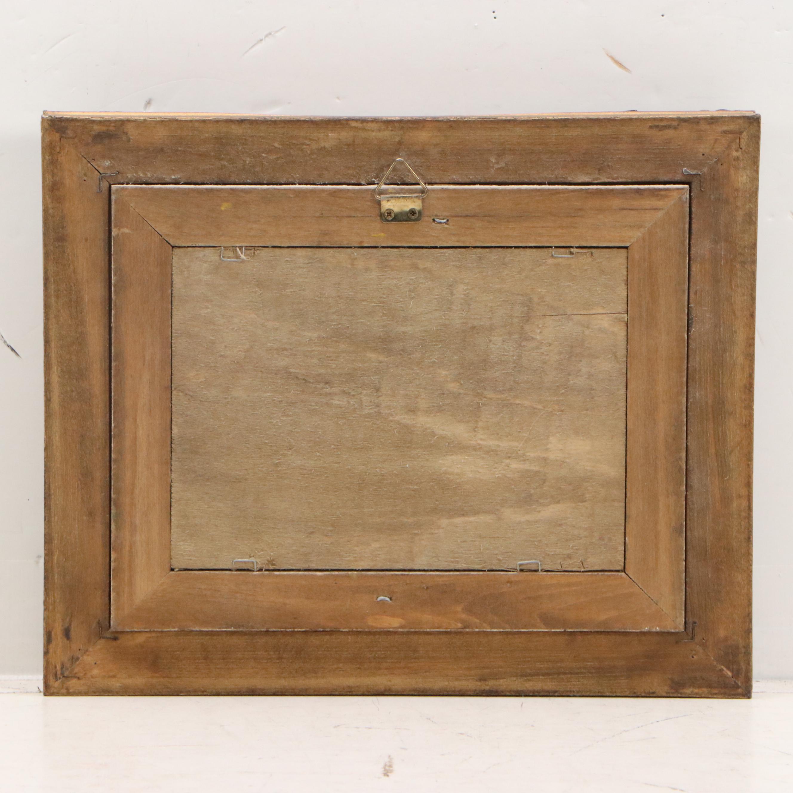 Oil Painting of Parisian Street Scene, Mid-20th Century