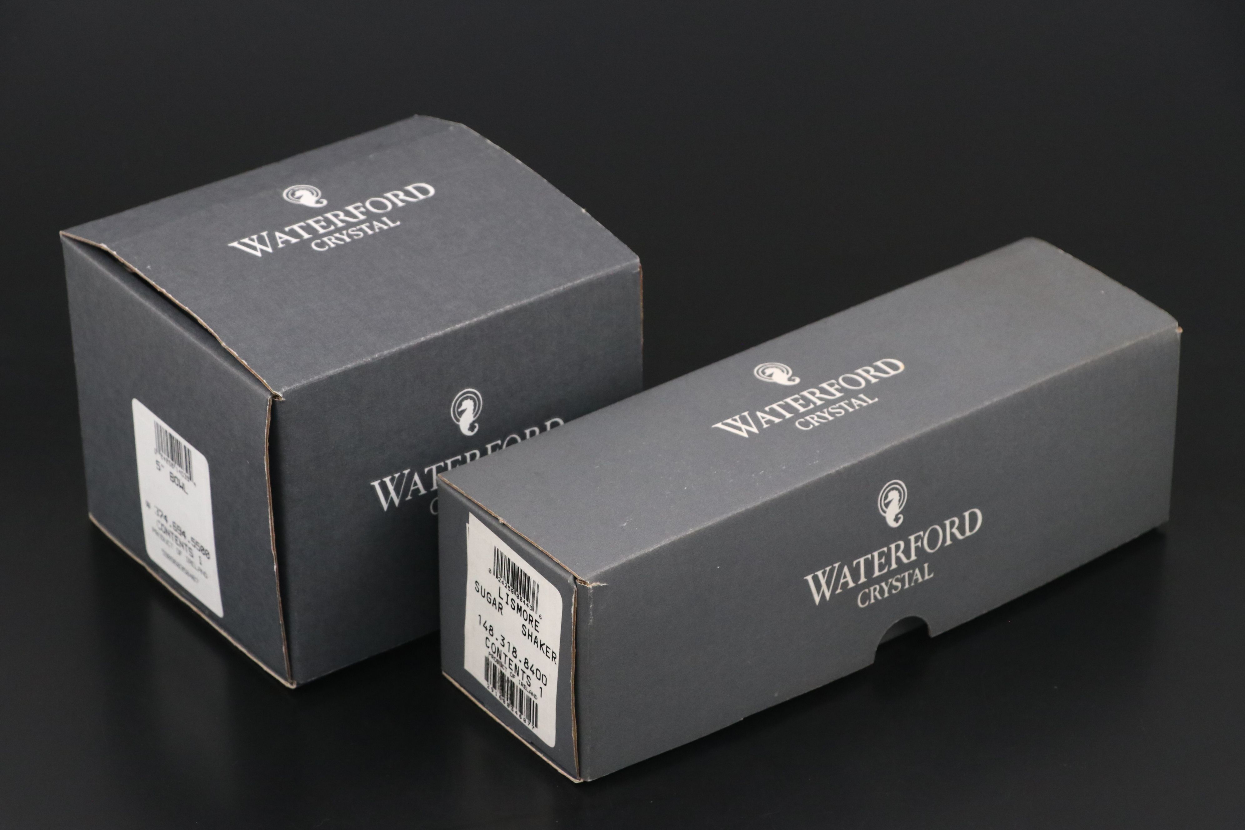 Waterford Crystal Bowl and Shaker with Other Etched Crystal Vase