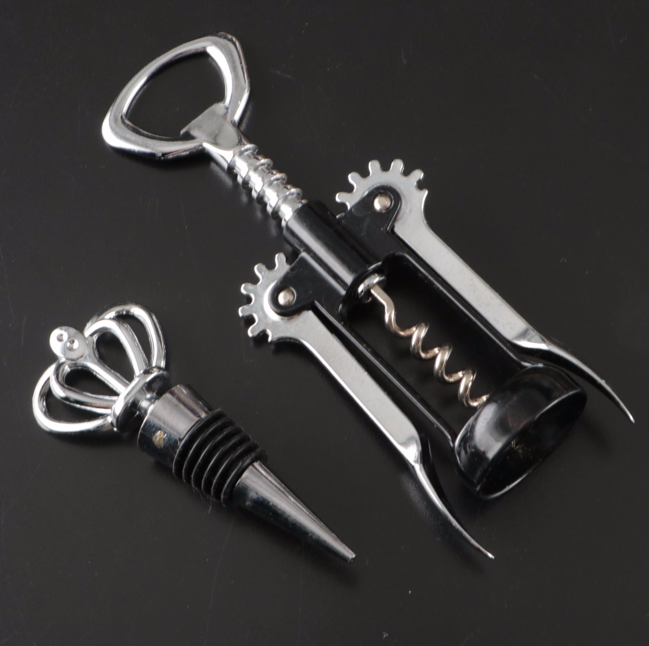 Italian Bormioli Rocco "Galassia" On the Rocks Glasses with Bar Tools