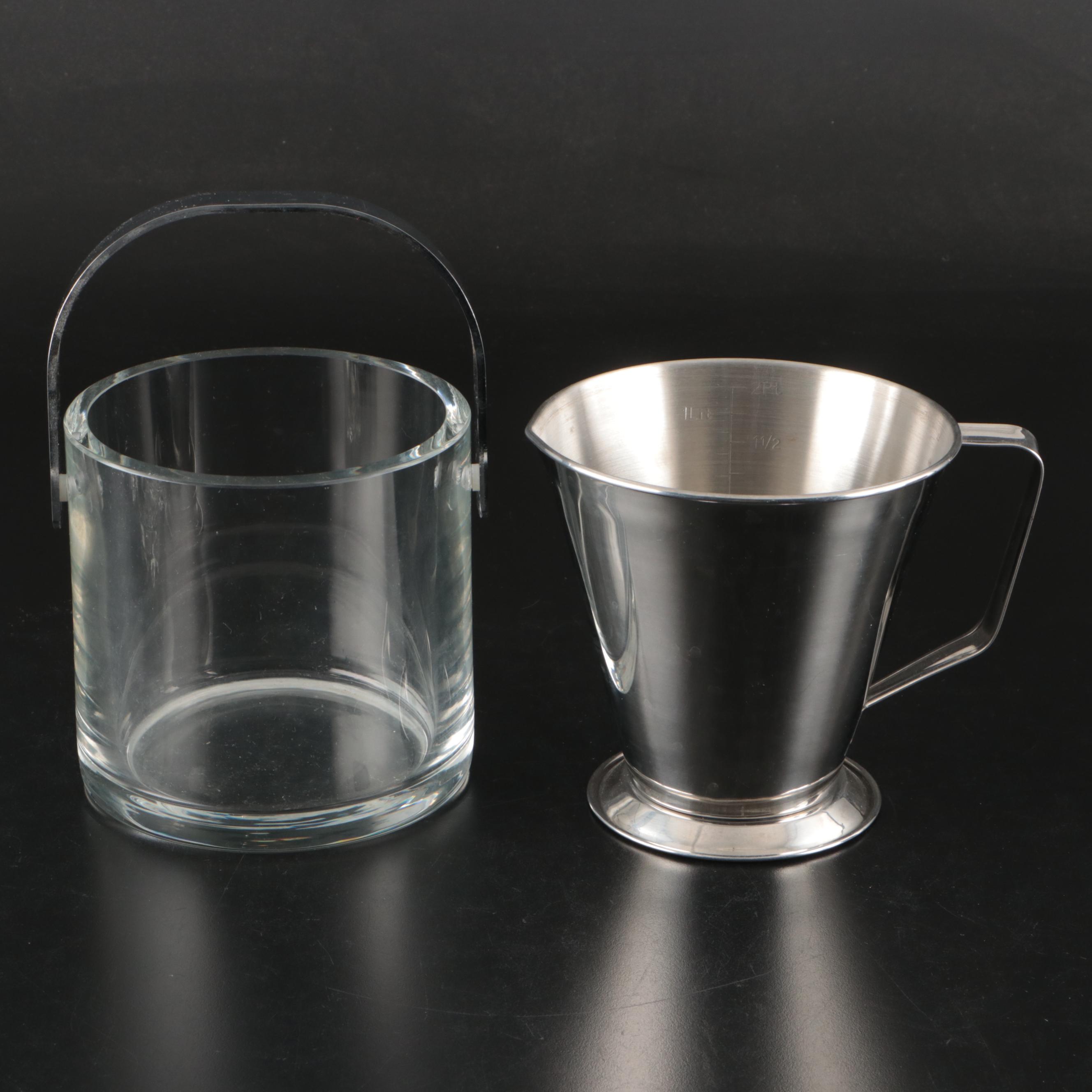 Italian Bormioli Rocco "Galassia" On the Rocks Glasses with Bar Tools