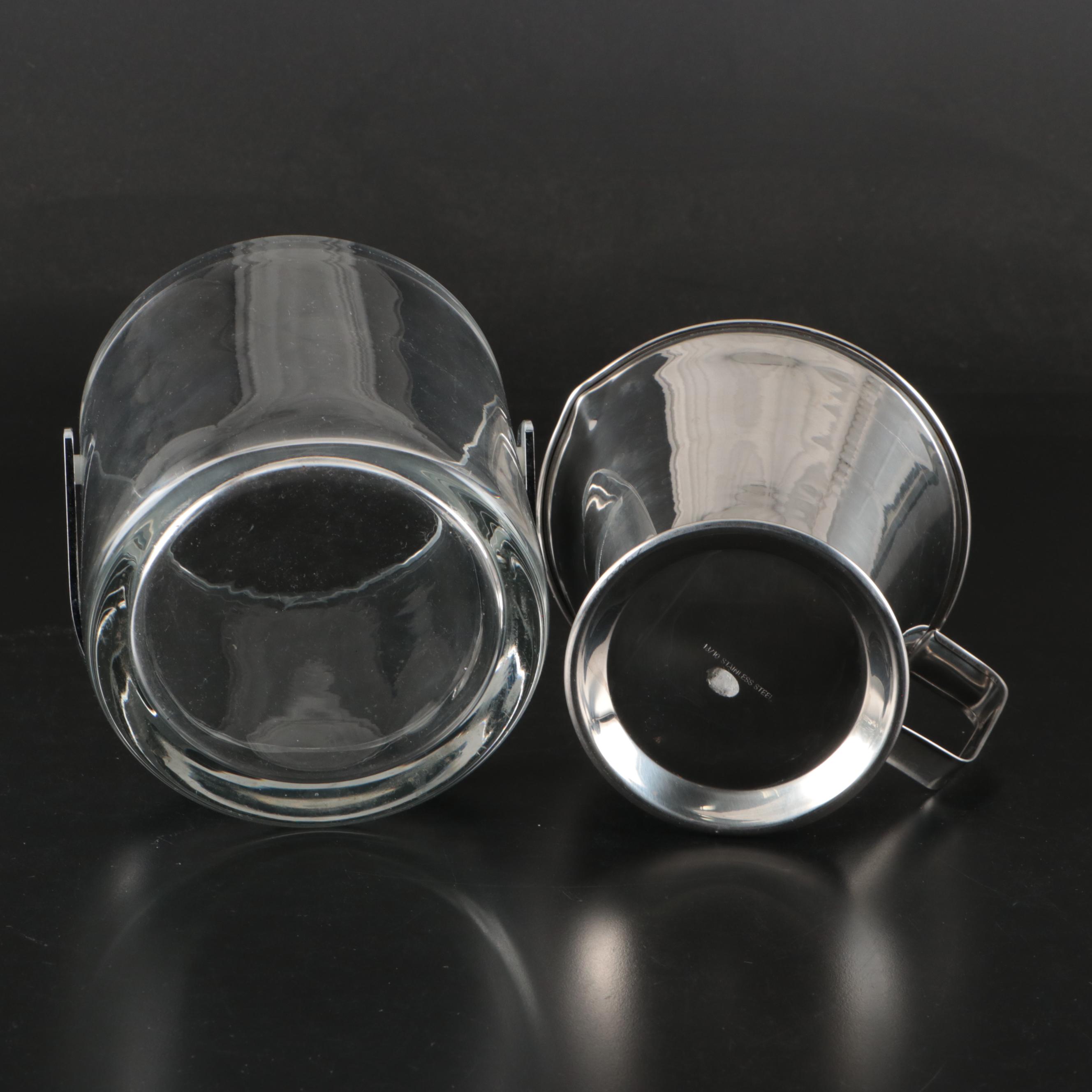 Italian Bormioli Rocco "Galassia" On the Rocks Glasses with Bar Tools