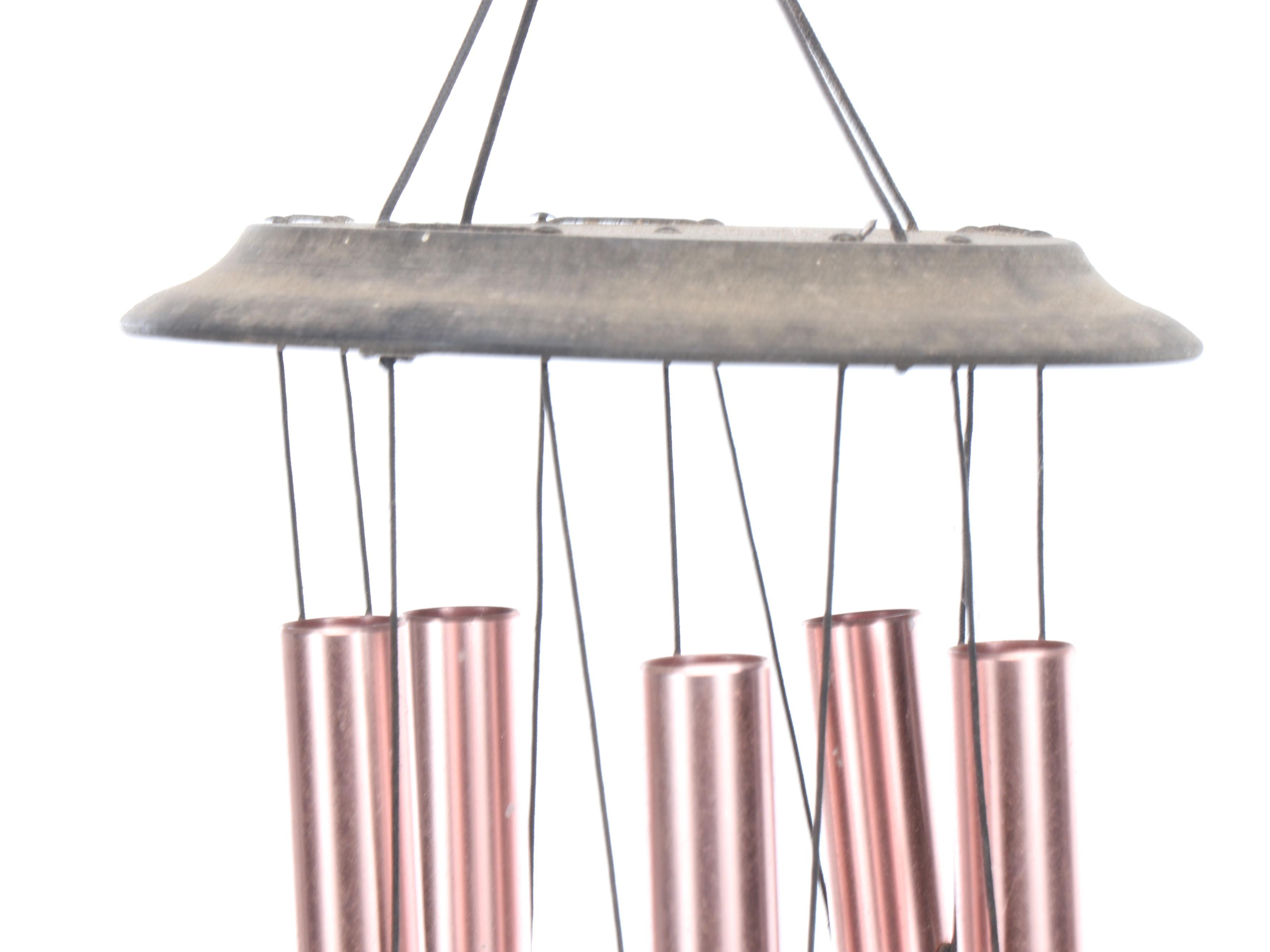 Music of the Spheres and Salmon Metal Wind Chime with Bohemian Fabric Door Chime
